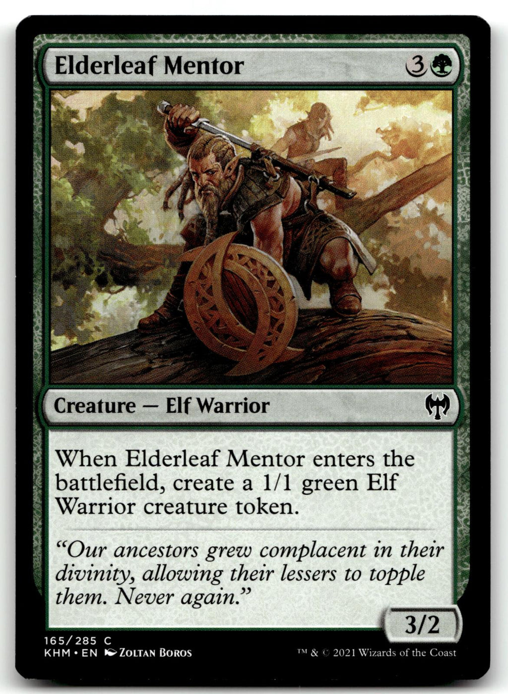 Elderleaf Mentor 165 Common Kaldheim Magic: The Gathering Near Mint