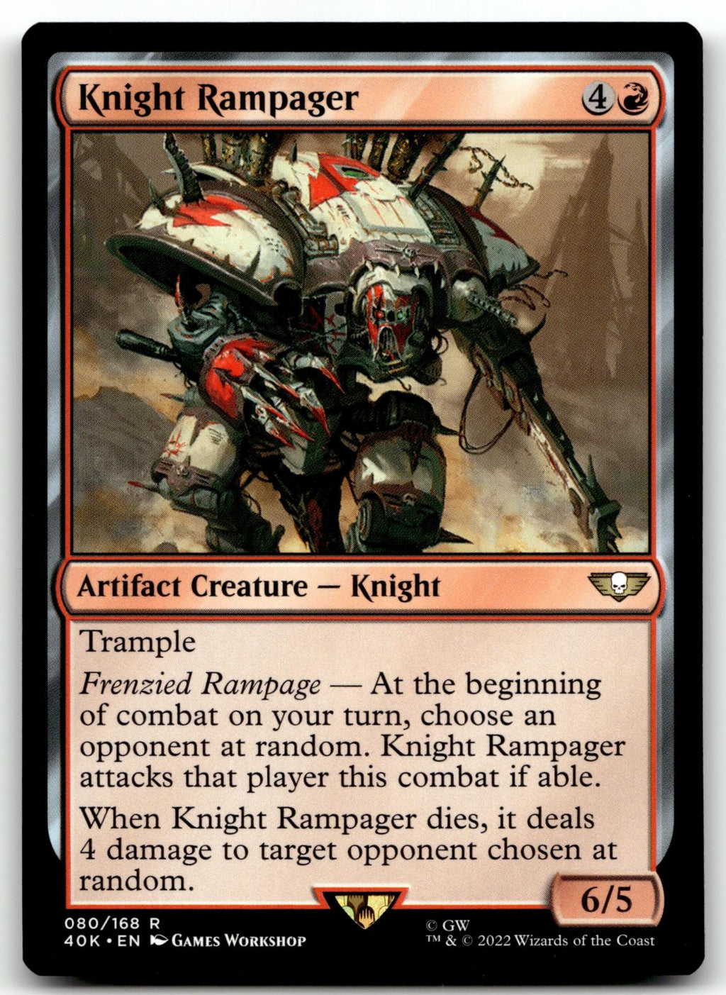 Knight Rampager 80 Universes Beyond: Warhammer 40,000 Magic: The Gathering NM