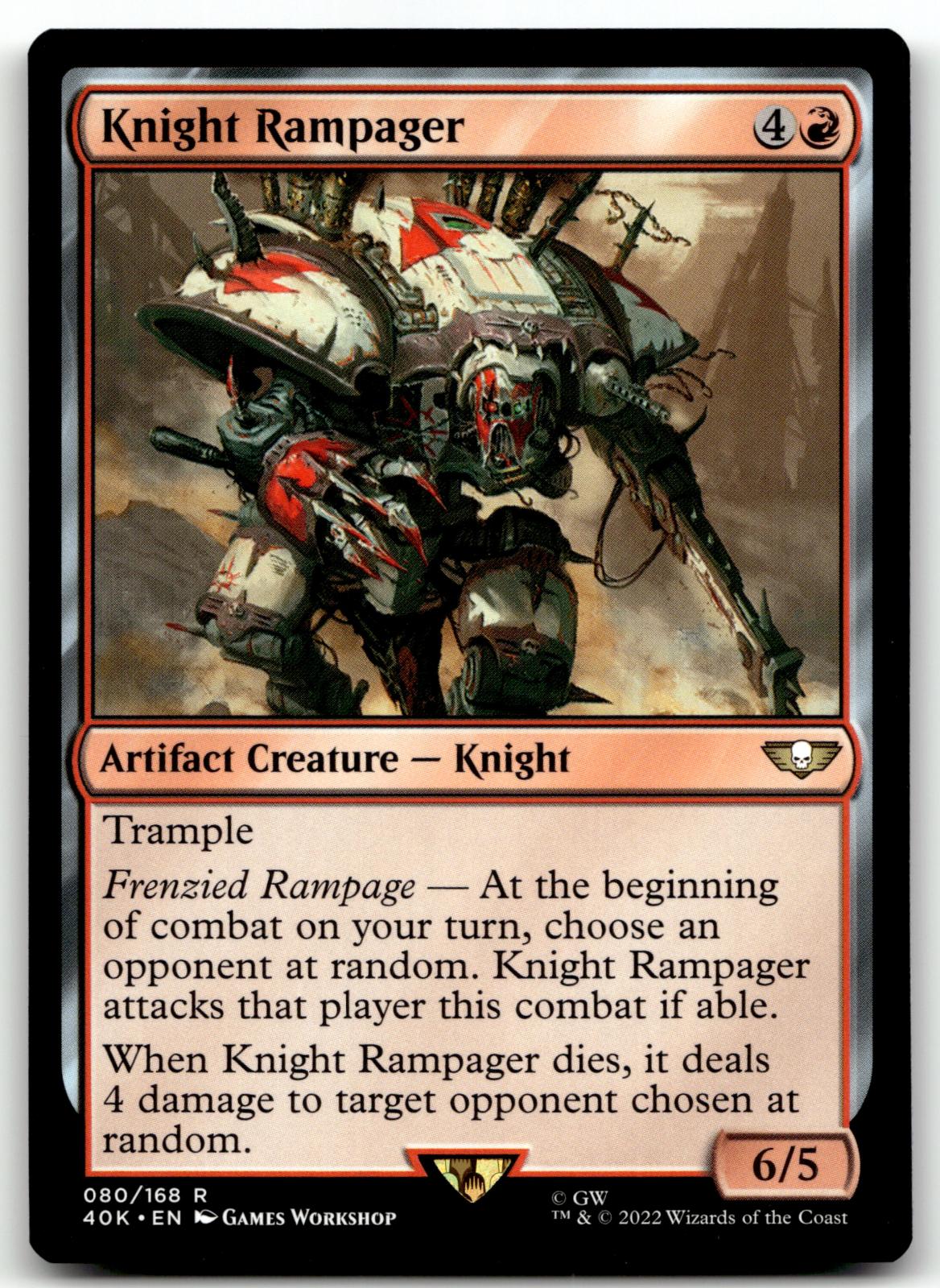 Knight Rampager 80 Universes Beyond: Warhammer 40,000 Magic: The Gathering NM