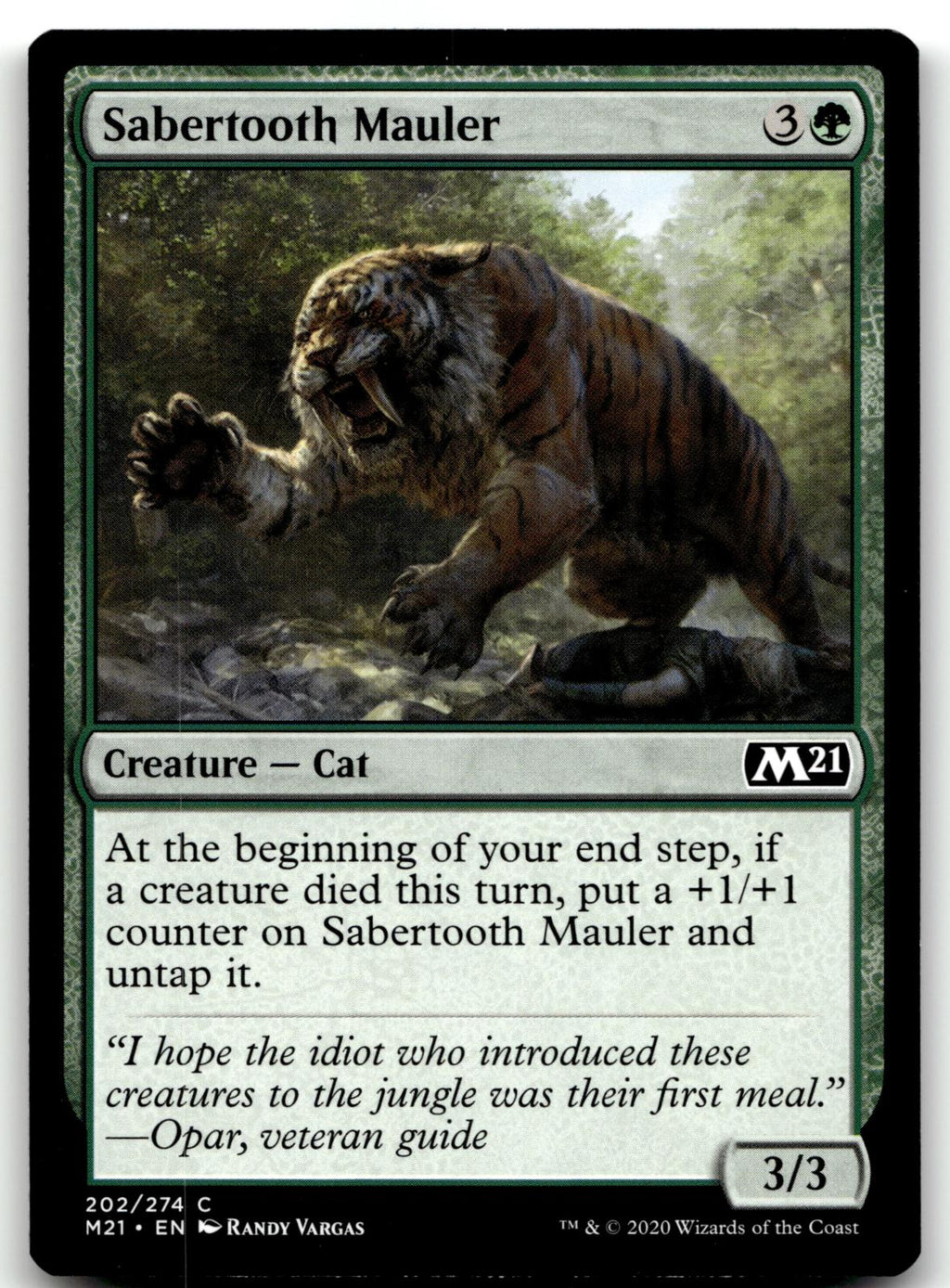 Sabertooth Mauler 202 Common Core Set 2021 Magic: The Gathering Near Mint
