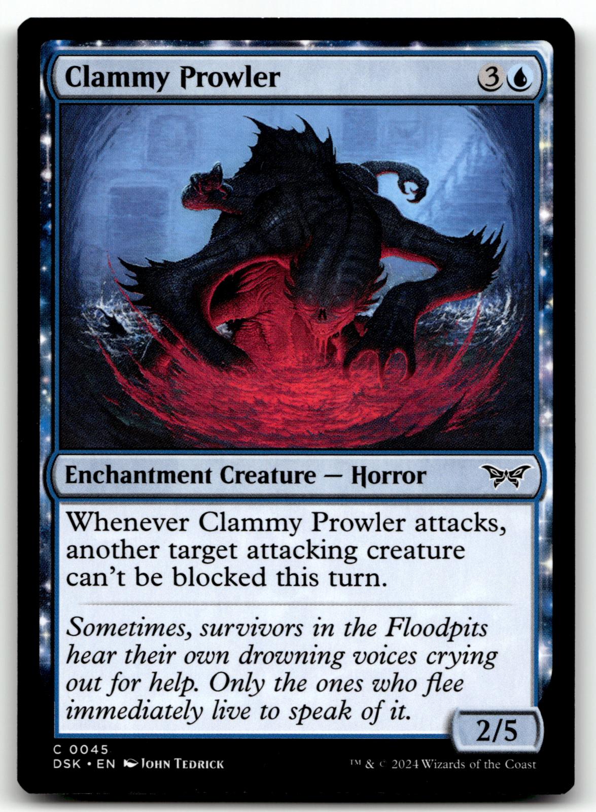 Clammy Prowler 45 Common Duskmourn: House of Horror Magic: The Gathering NM
