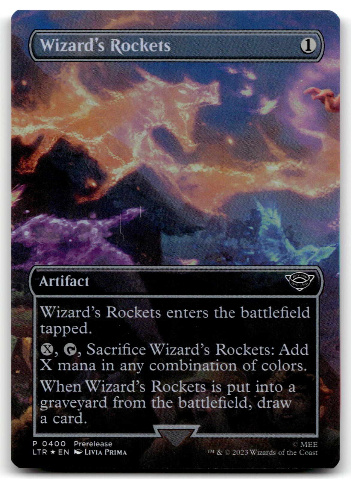 Wizard's Rockets (Borderless) 400 Universes Beyond: The Lord of the Rings: Tales of Middle-earth Magic: The Gathering Foil NM