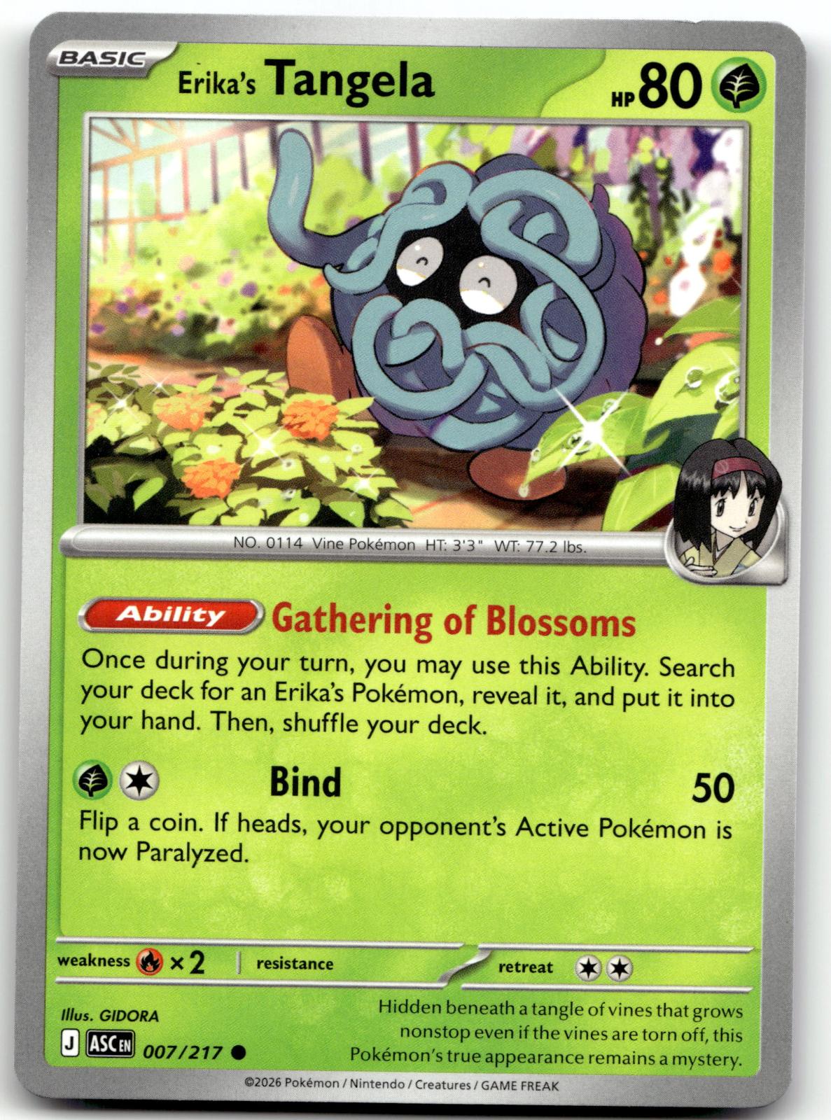 Erika's Tangela 007/217 Common Ascended Heroes Pokemon Near Mint