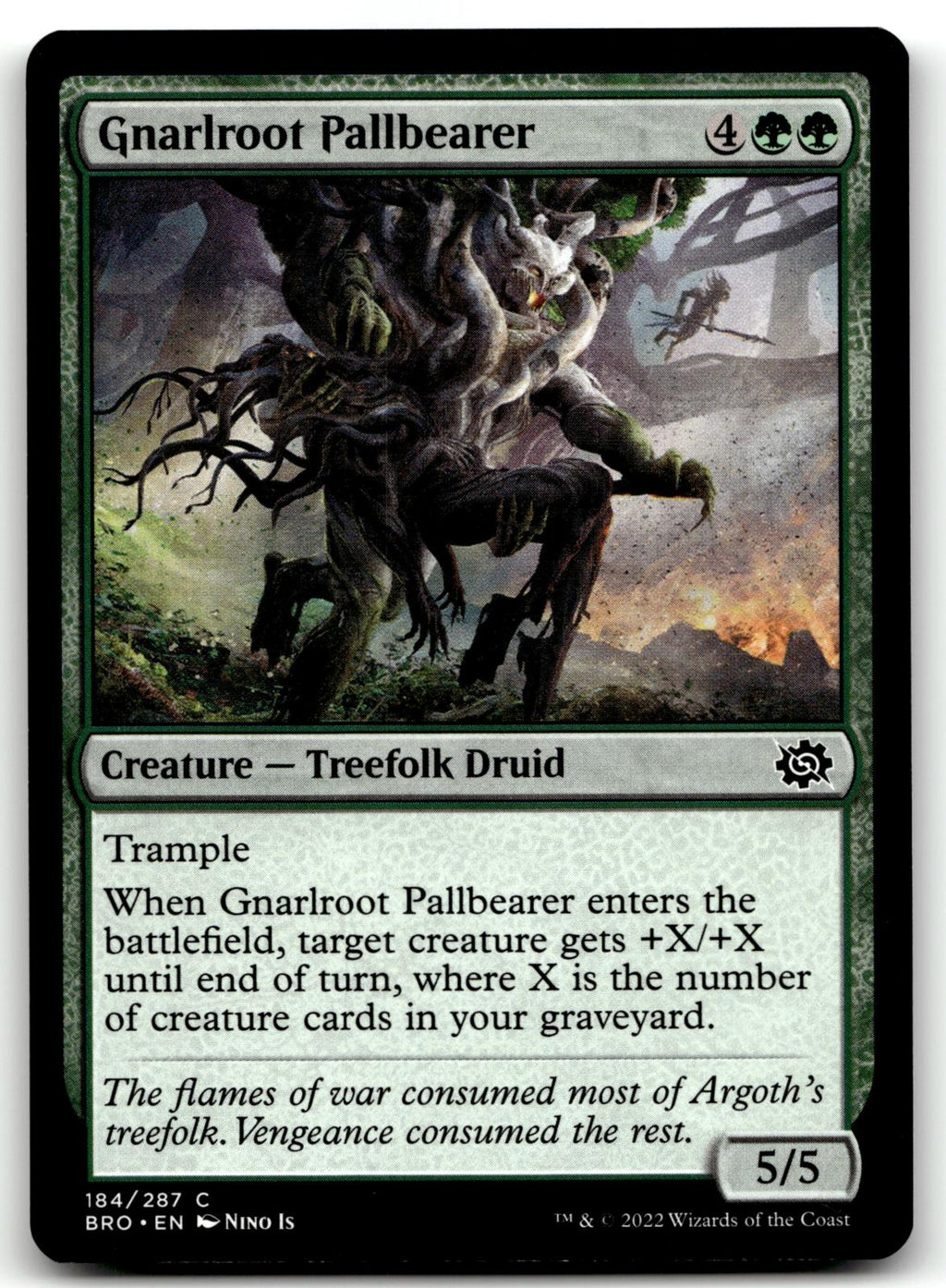 Gnarlroot Pallbearer 184 Common The Brothers' War Magic: The Gathering Near Mint