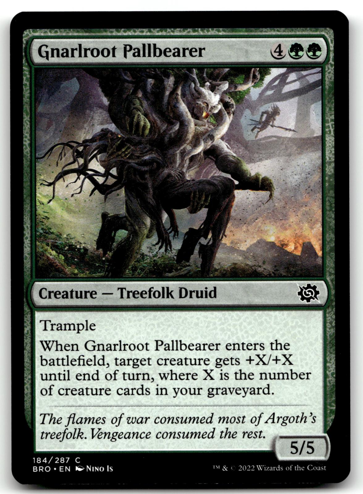 Gnarlroot Pallbearer 184 Common The Brothers' War Magic: The Gathering Near Mint