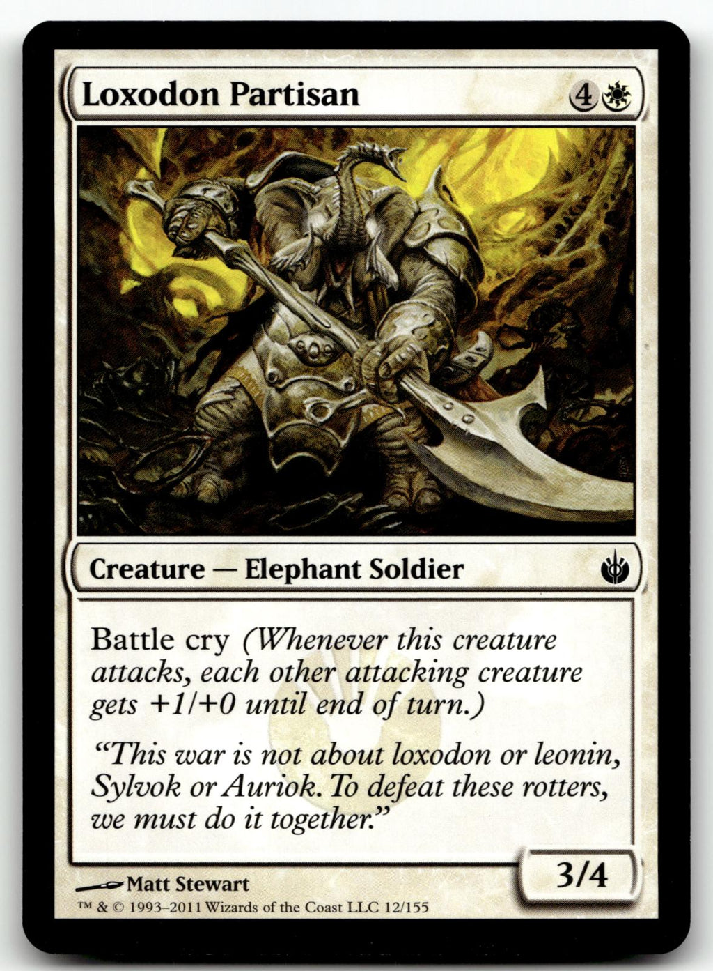 Loxodon Partisan 12 Common Mirrodin Besieged Magic: The Gathering Near Mint