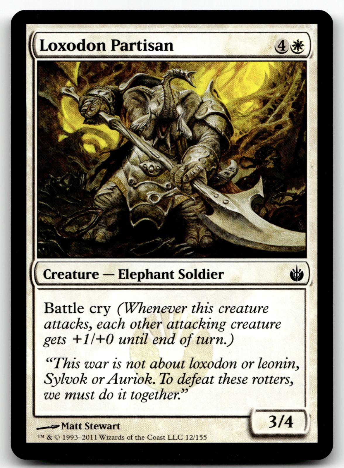Loxodon Partisan 12 Common Mirrodin Besieged Magic: The Gathering Near Mint