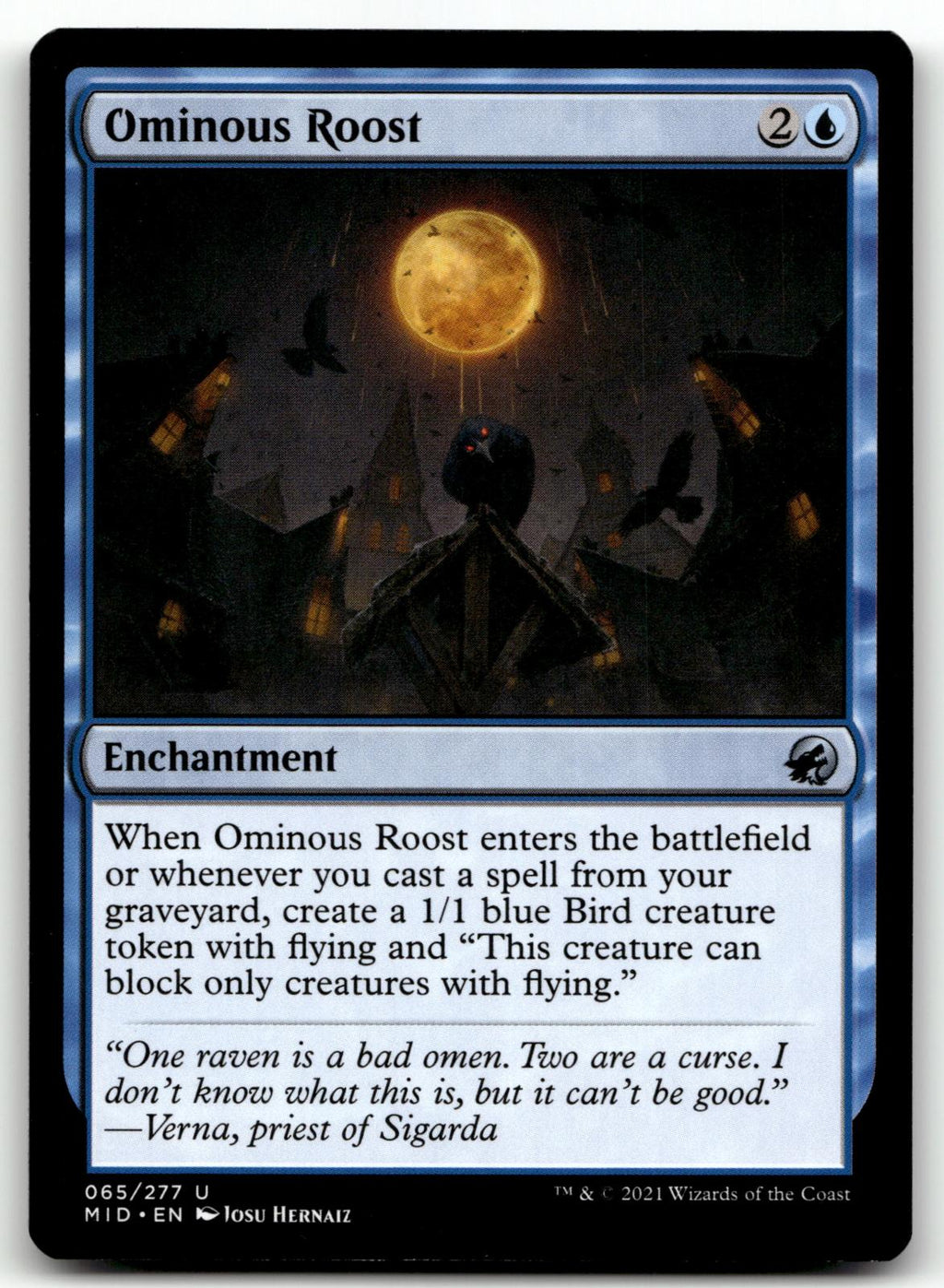 Ominous Roost 65 Uncommon Innistrad: Midnight Hunt Magic: The Gathering NM