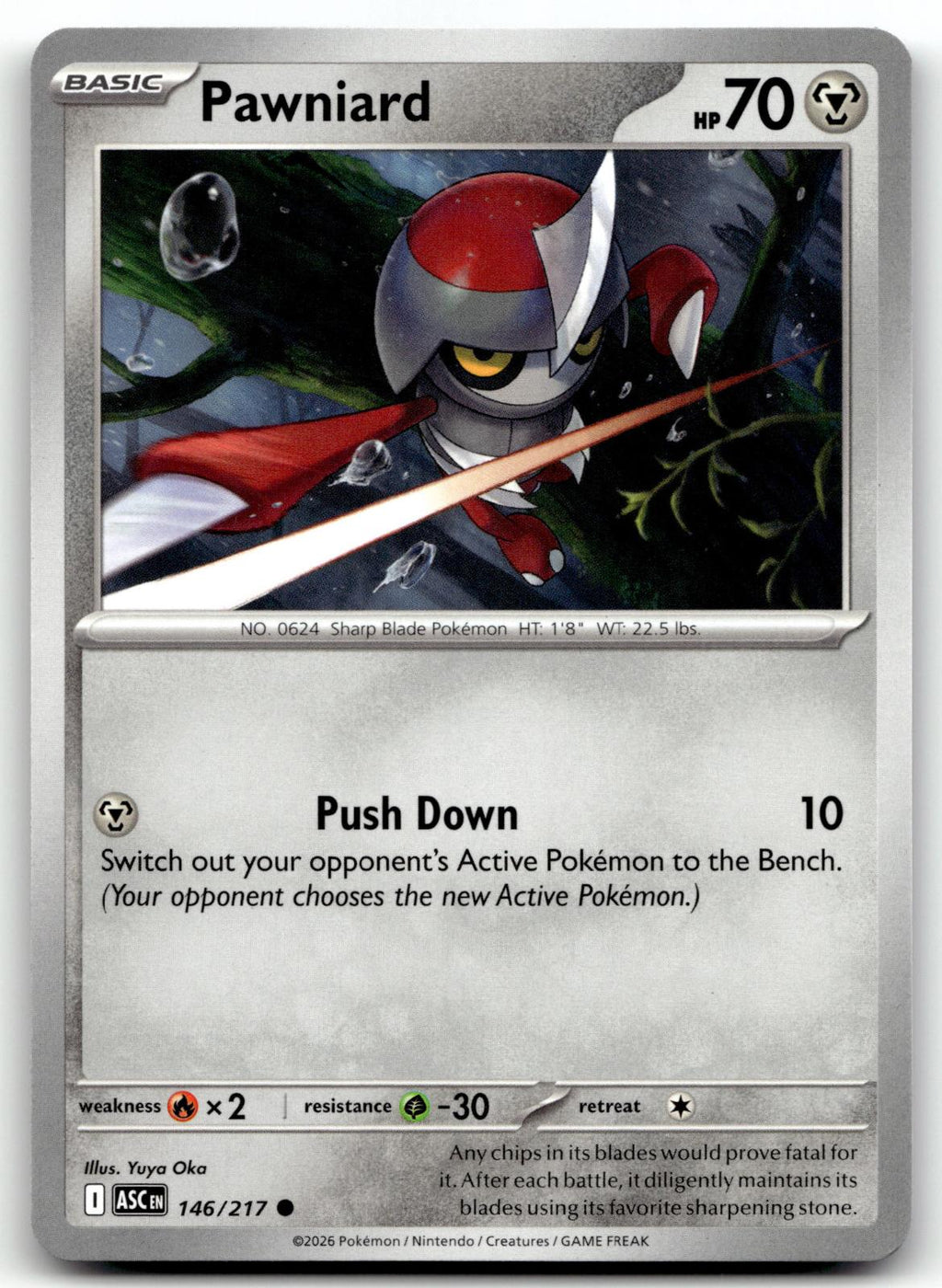 Pawniard 146/217 Common Ascended Heroes Pokemon Near Mint