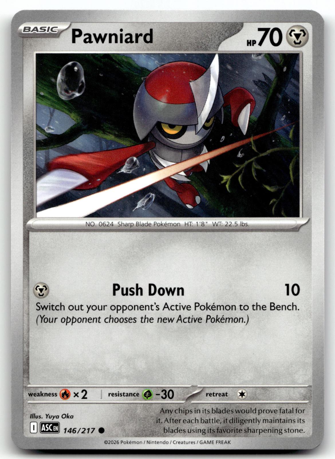 Pawniard 146/217 Common Ascended Heroes Pokemon Near Mint