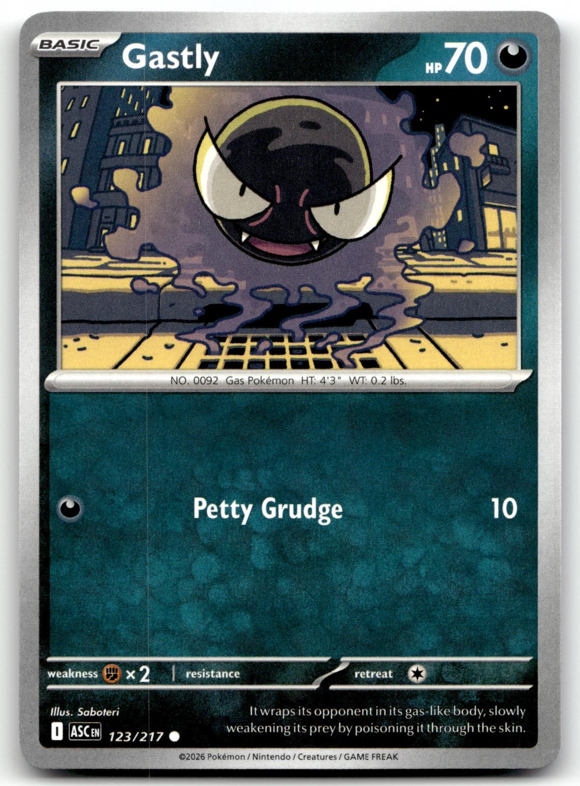 Gastly 123/217 Common Ascended Heroes Pokemon Near Mint