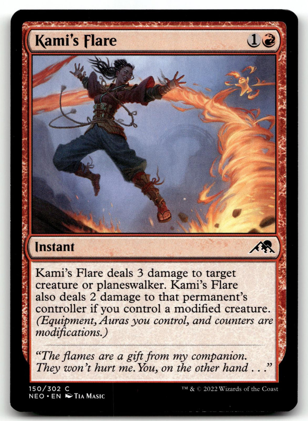 Kami's Flare 150 Common Kamigawa: Neon Dynasty Magic: The Gathering Near Mint
