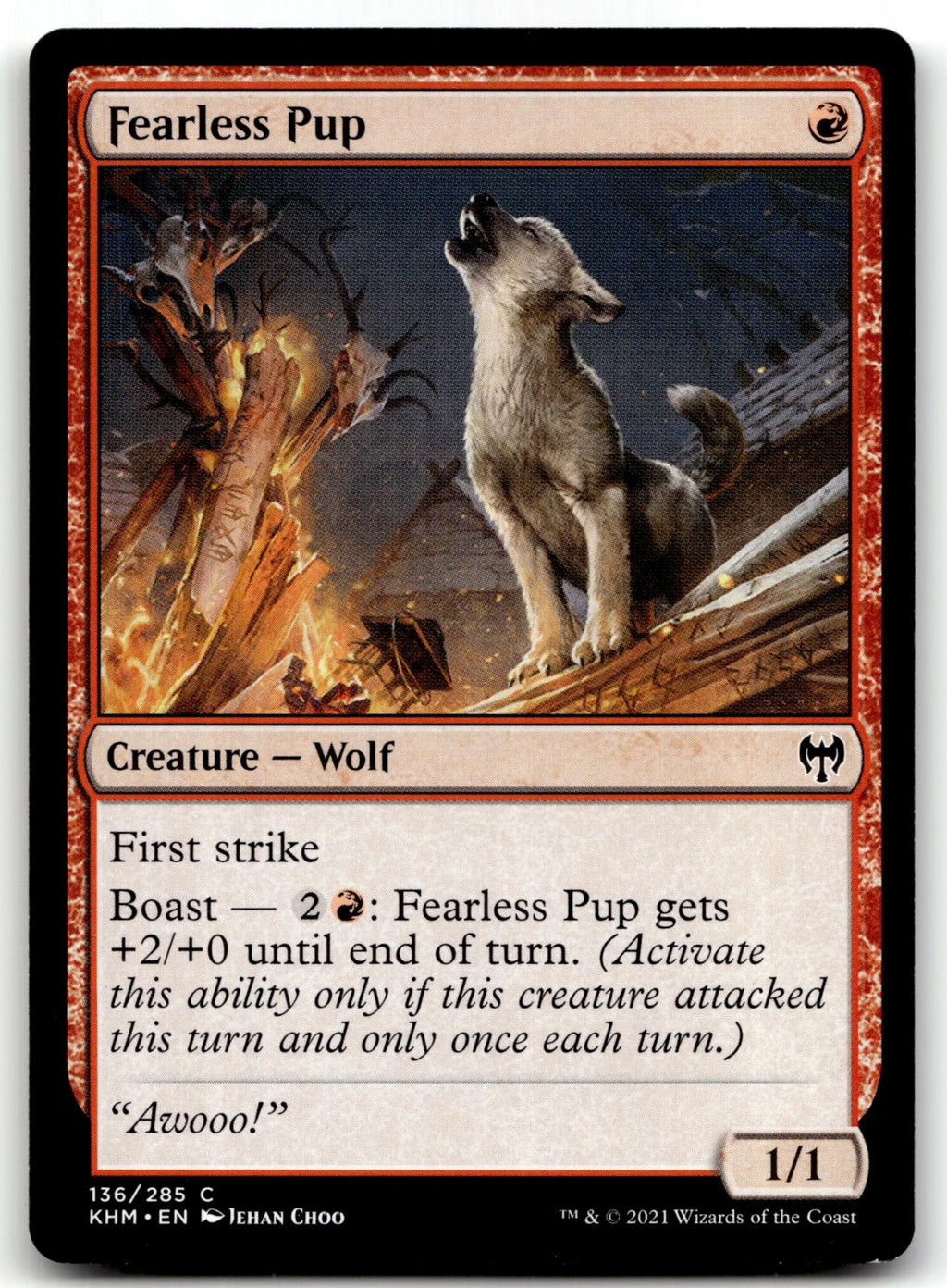 Fearless Pup 136 Common Kaldheim Magic: The Gathering Near Mint