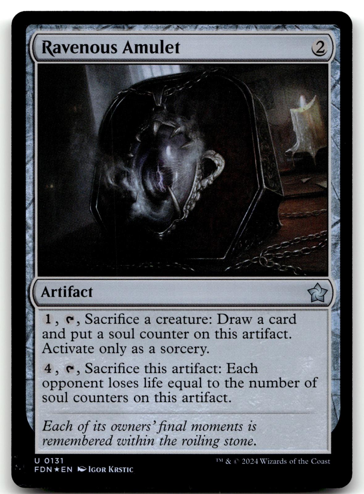 Ravenous Amulet 131 Uncommon Foundations Magic: The Gathering Foil Near Mint