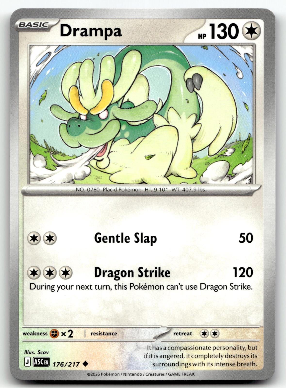 Drampa 176/217 Uncommon Ascended Heroes Pokemon Near Mint