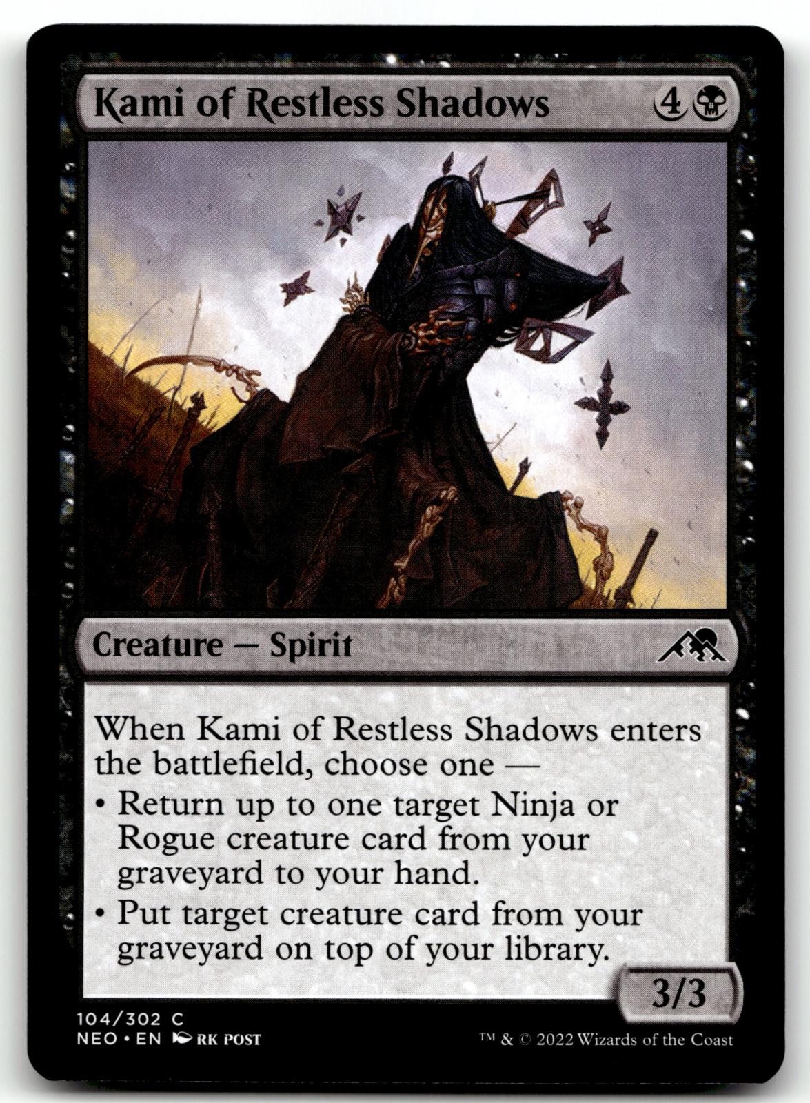 Kami of Restless Shadows 104 Kamigawa: Neon Dynasty Magic: The Gathering NM