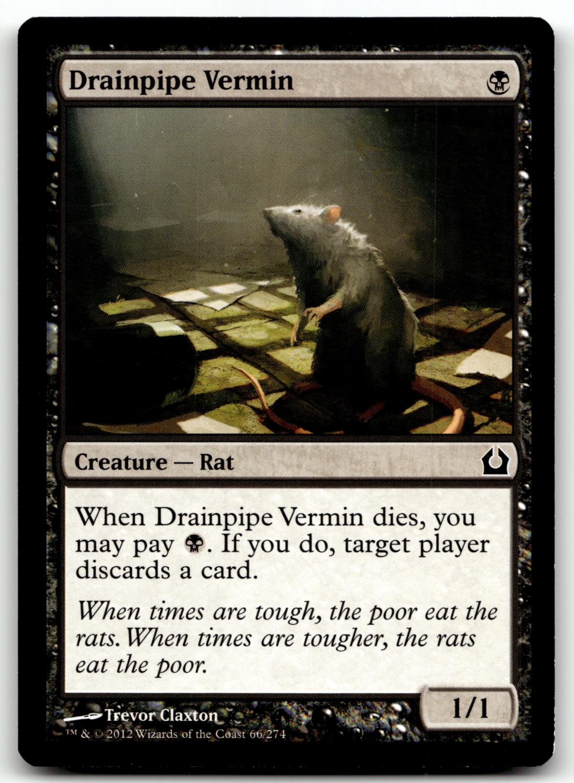 Drainpipe Vermin 66 Common Return to Ravnica Magic: The Gathering Near Mint