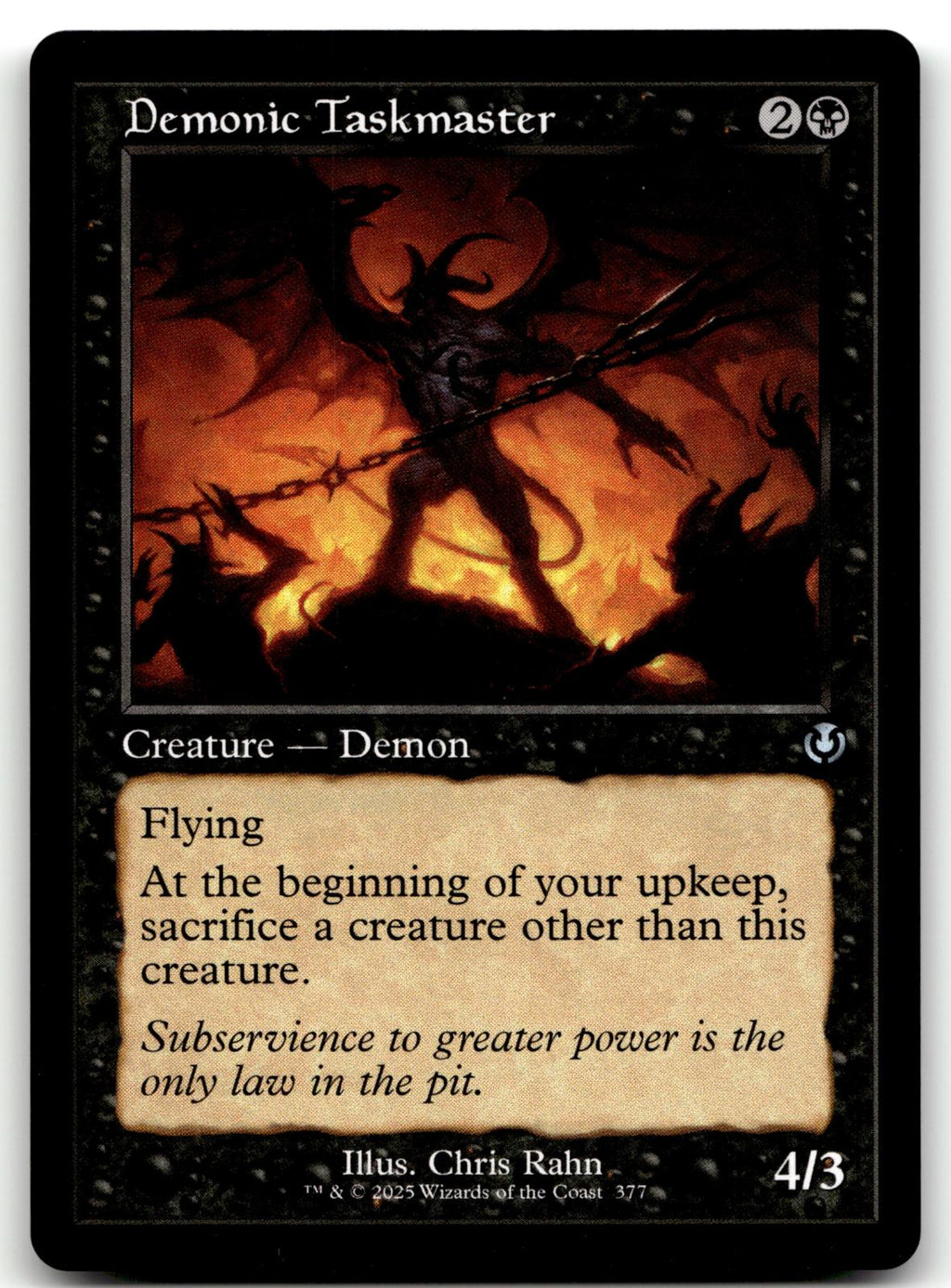 Demonic Taskmaster (Retro Frame) 377 Innistrad Remastered Magic: 
