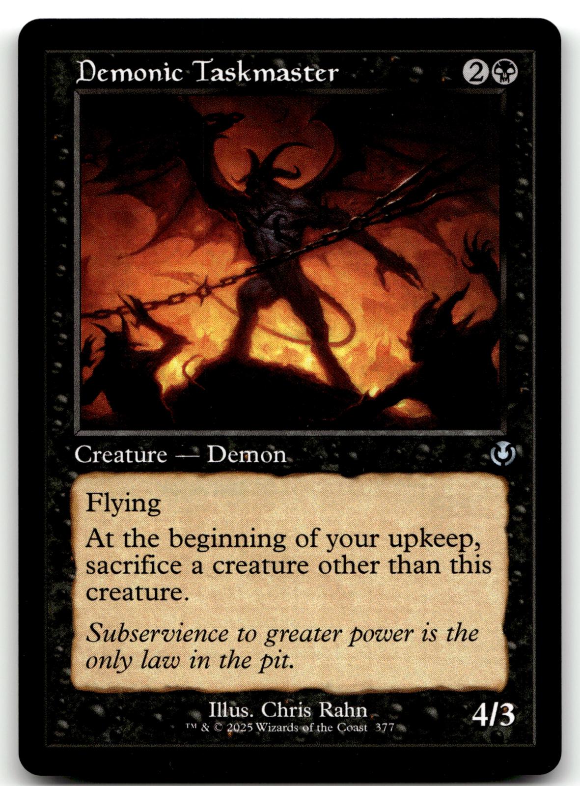 Demonic Taskmaster (Retro Frame) 377 Innistrad Remastered Magic: 