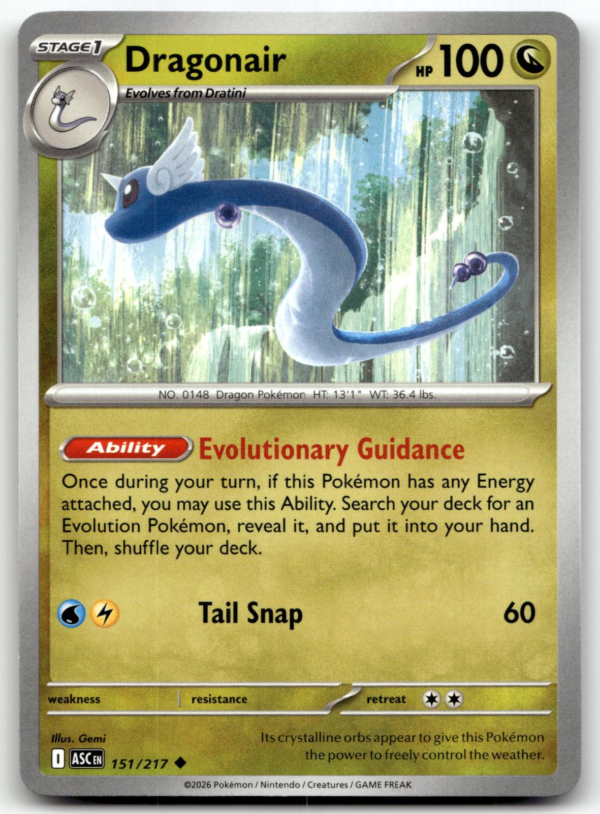 Dragonair 151/217 Uncommon Ascended Heroes Pokemon Near Mint