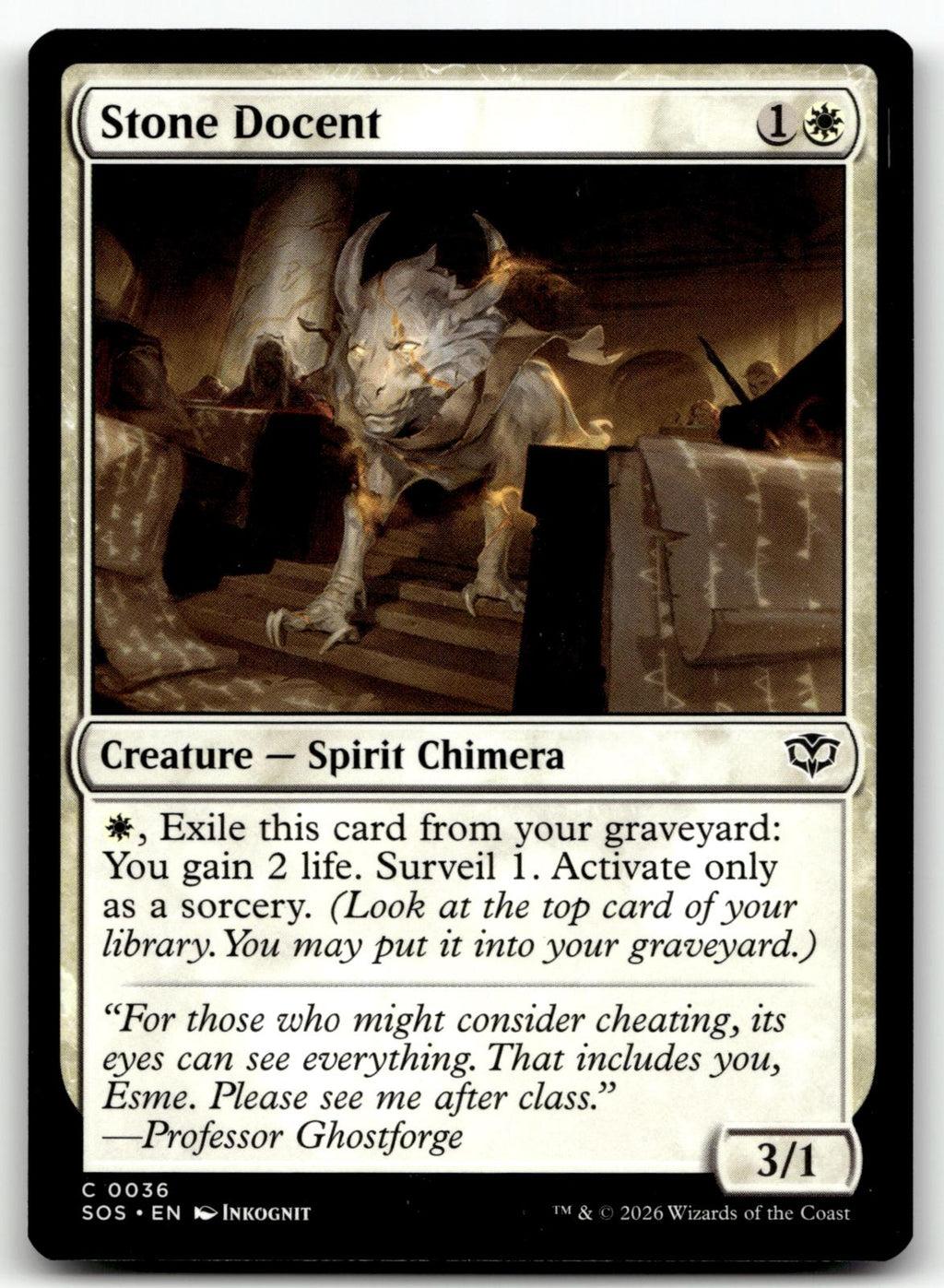 Stone Docent 36 Common Secrets of Strixhaven Magic: The Gathering Near Mint