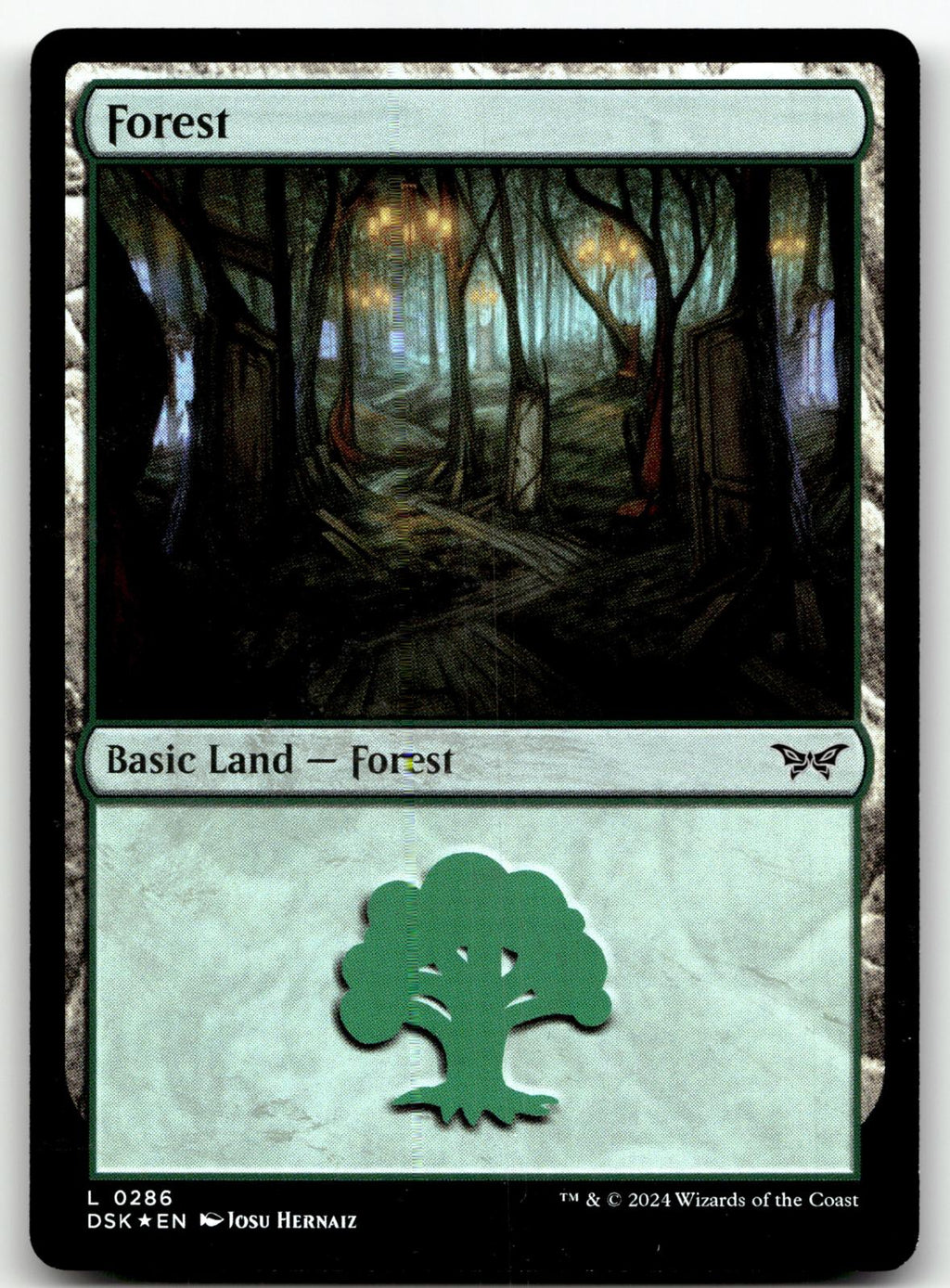 Forest (0286) 286 Land Duskmourn: House of Horror Magic: The Gathering Foil NM