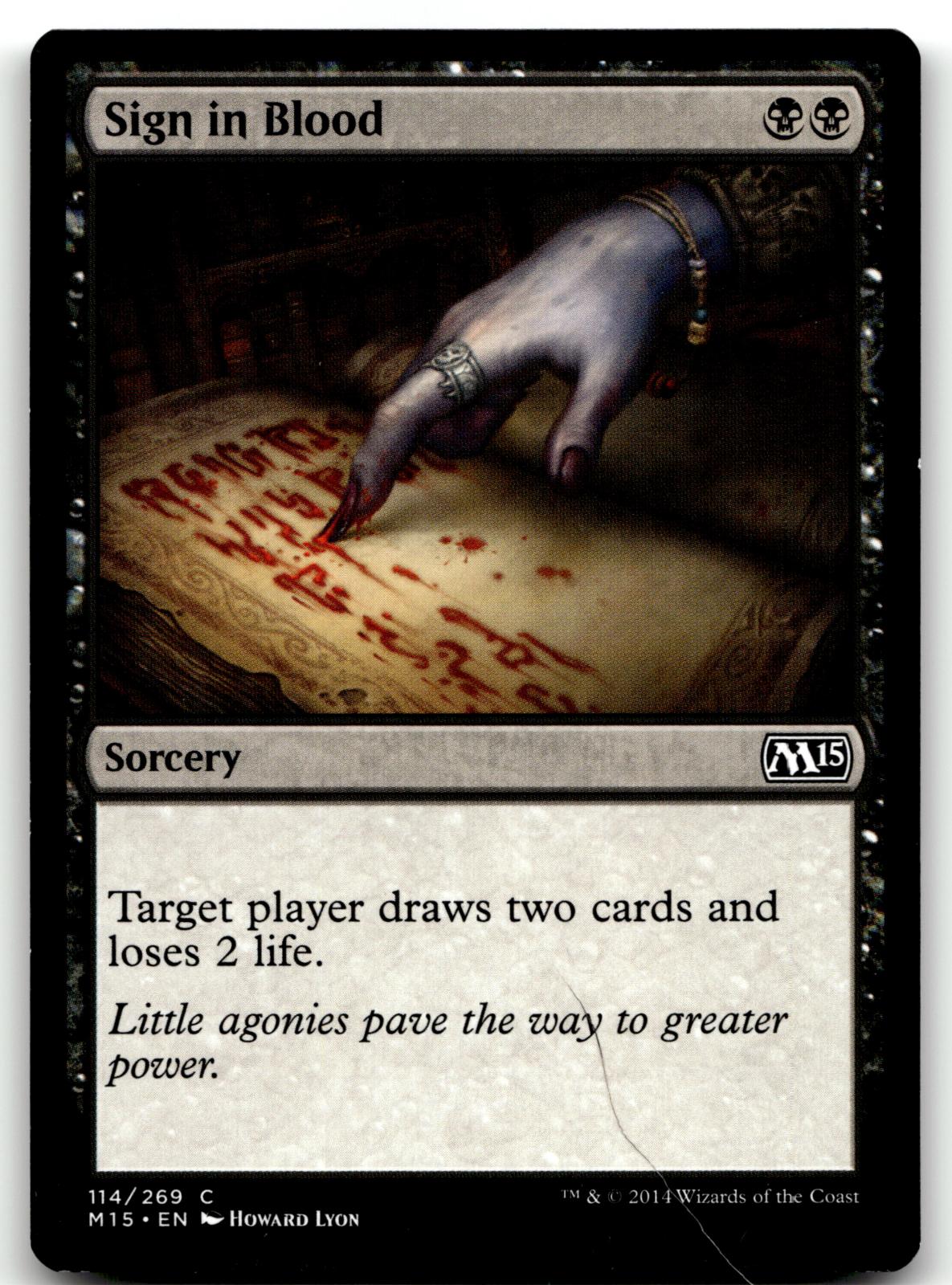 Sign in Blood 114 Common Magic 2015 (M15) Magic: The Gathering Near Mint