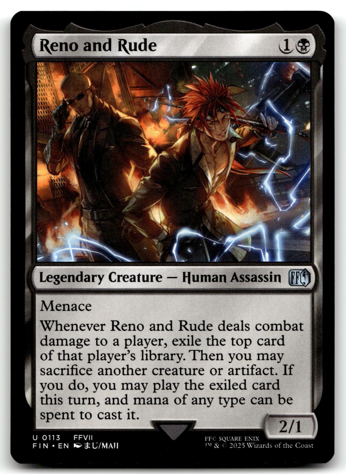 Reno and Rude 113 Uncommon FINAL FANTASY Magic: The Gathering Near Mint