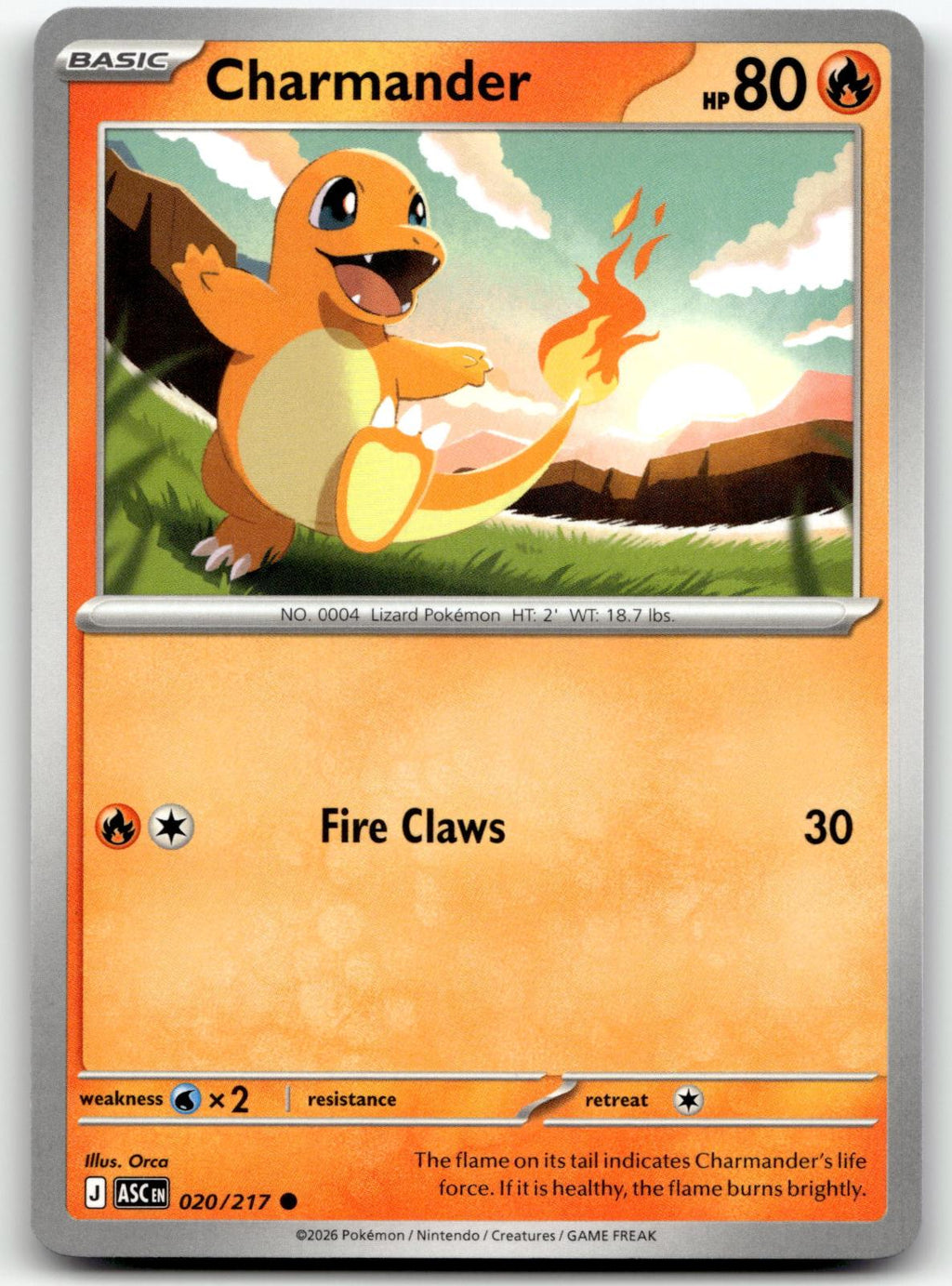 Charmander 020/217 Common Ascended Heroes Pokemon Near Mint