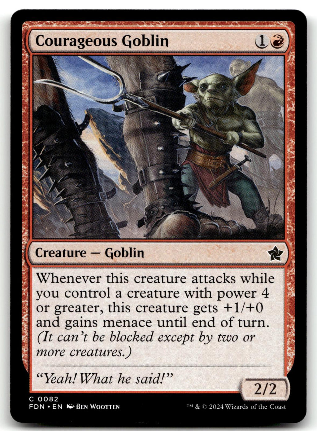 Courageous Goblin 82 Common Foundations Magic: The Gathering Near Mint
