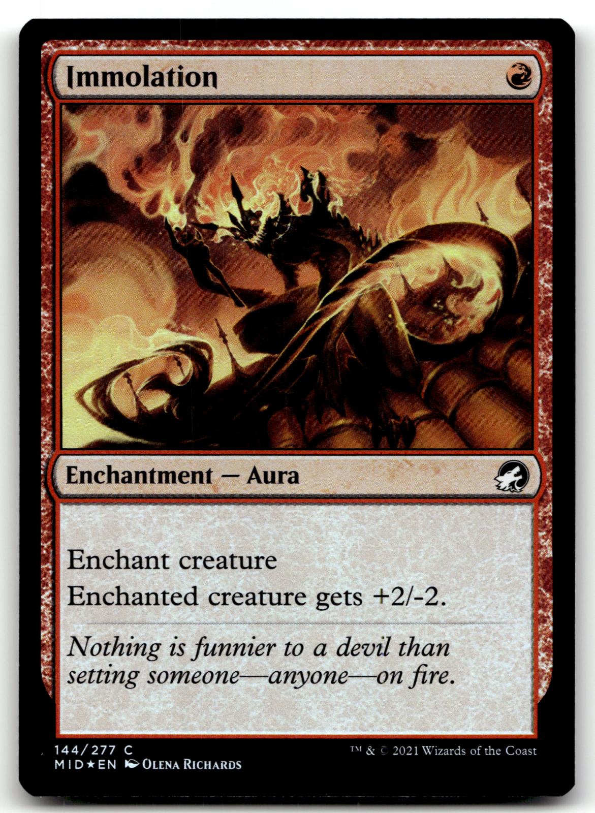 Immolation 144 Common Innistrad: Midnight Hunt Magic: The Gathering Foil NM