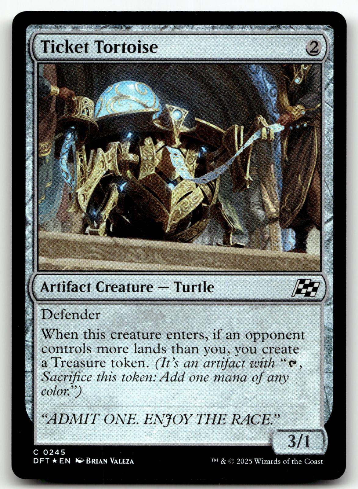 Ticket Tortoise 245 Common Aetherdrift Magic: The Gathering Foil Near Mint