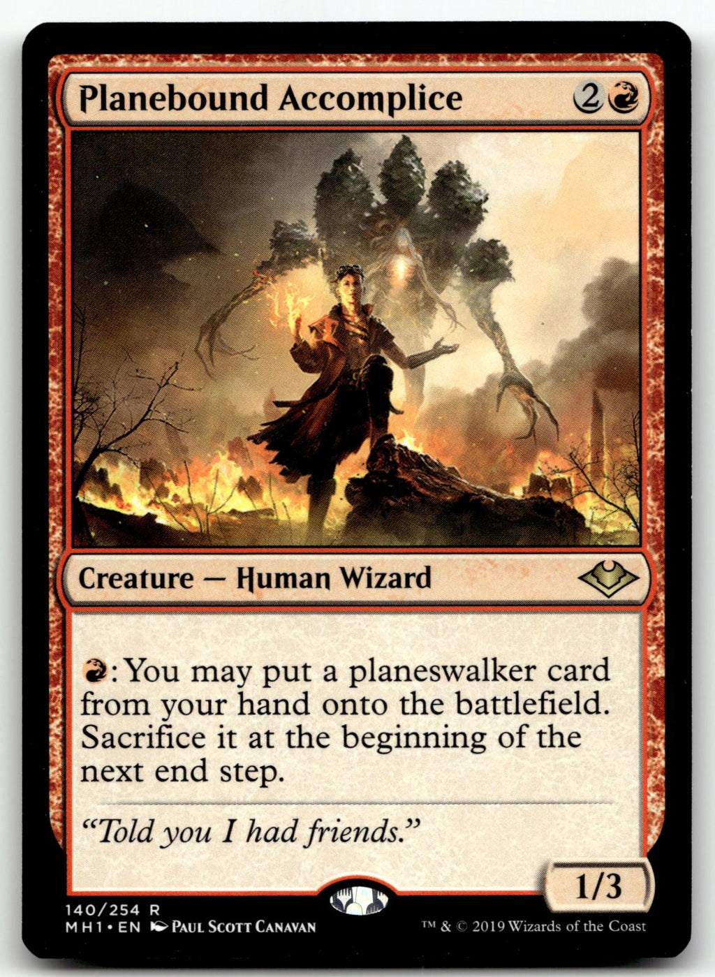 Planebound Accomplice 140 Rare Modern Horizons Magic: The Gathering Near Mint