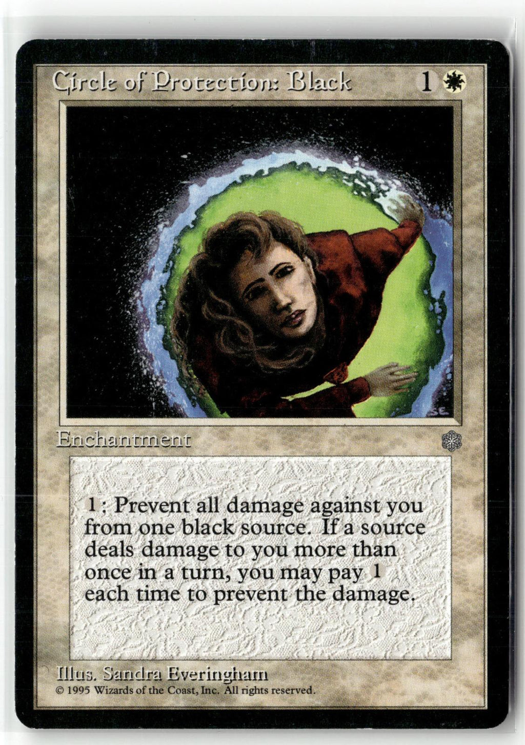 Circle of Protection: Black Common Ice Age Magic: The Gathering Near Mint