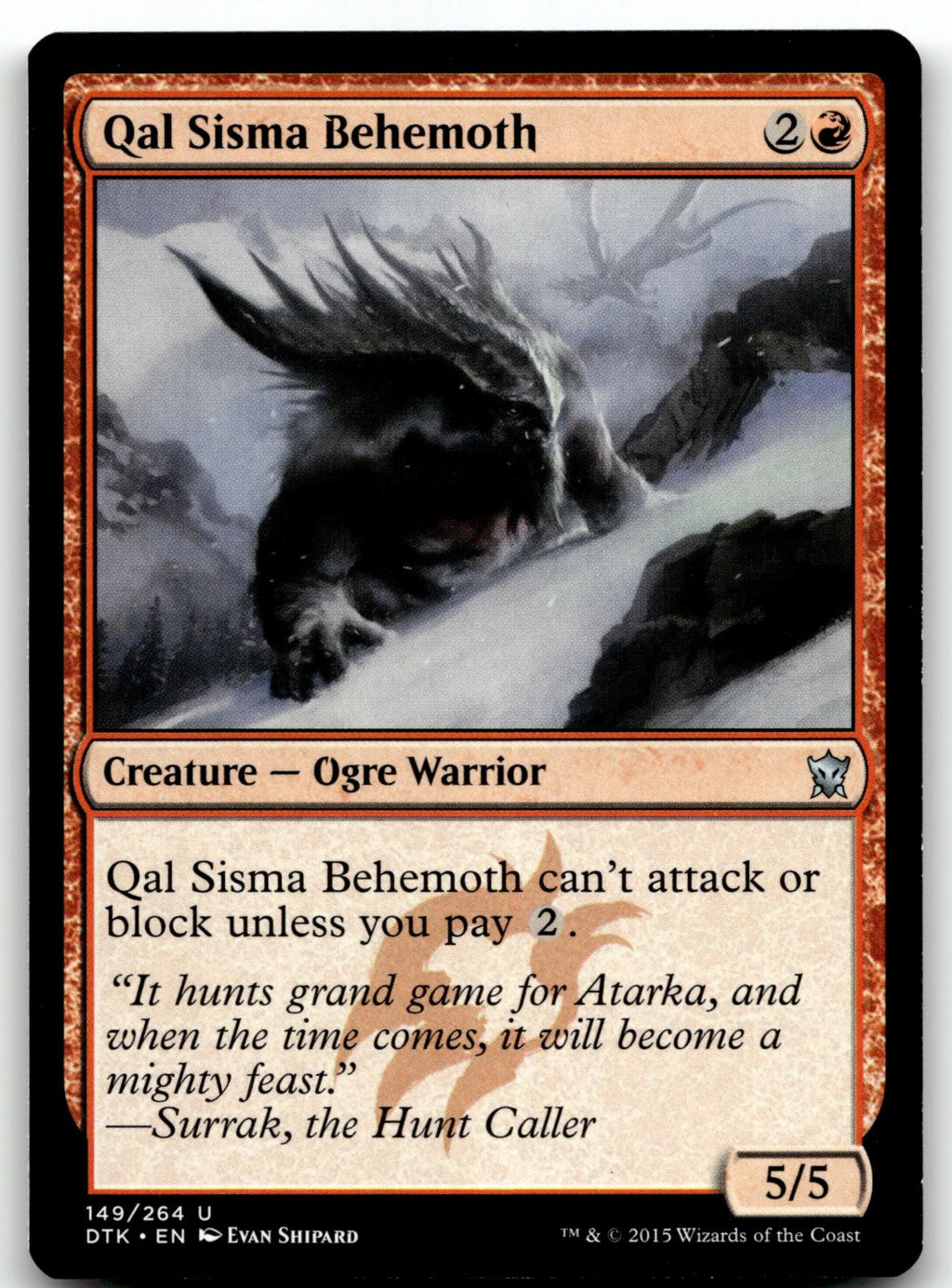 Qal Sisma Behemoth 149 Uncommon Dragons of Tarkir Magic: The Gathering Near Mint