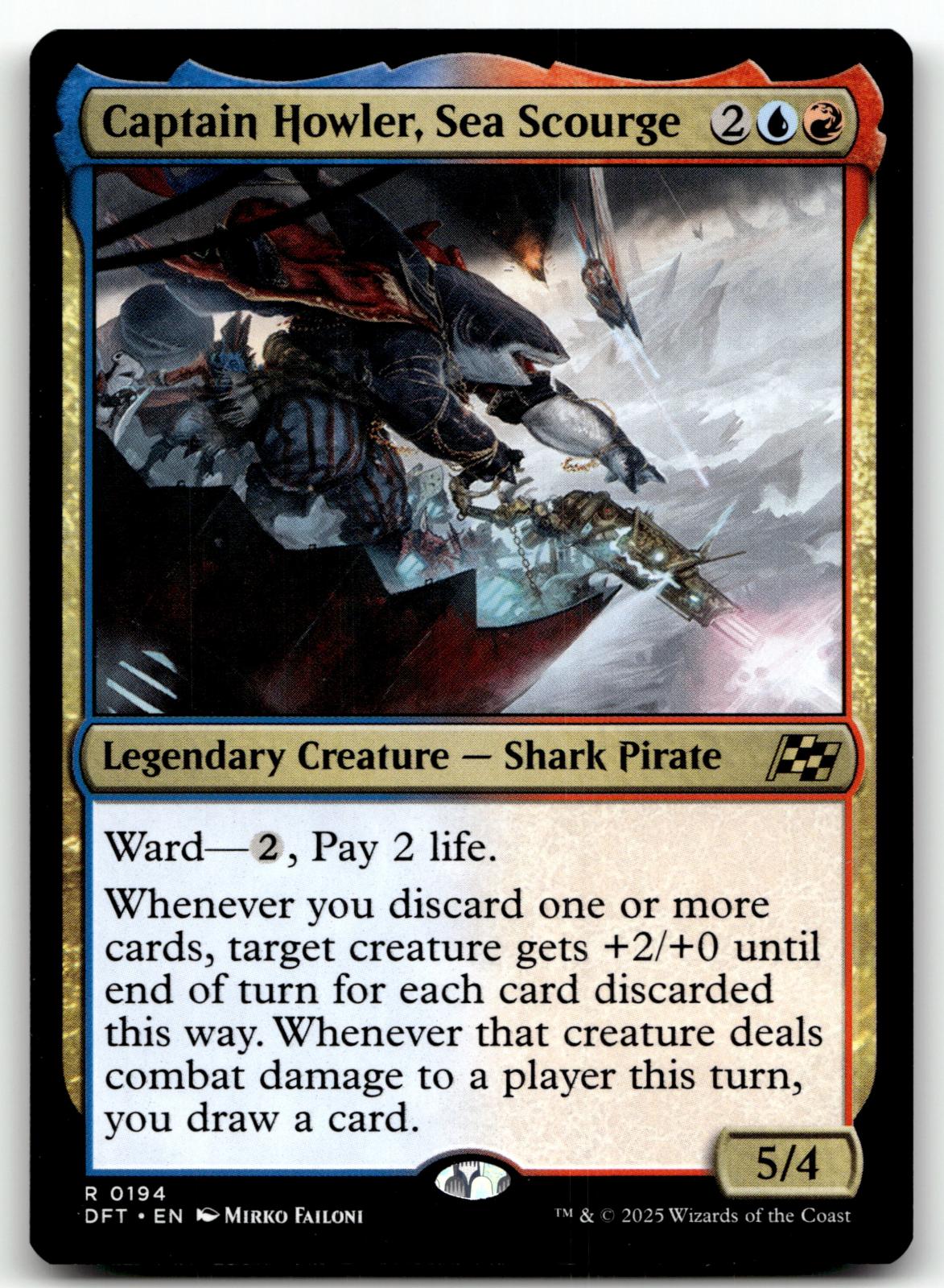 Captain Howler, Sea Scourge 194 Rare Aetherdrift Magic: The Gathering Near Mint