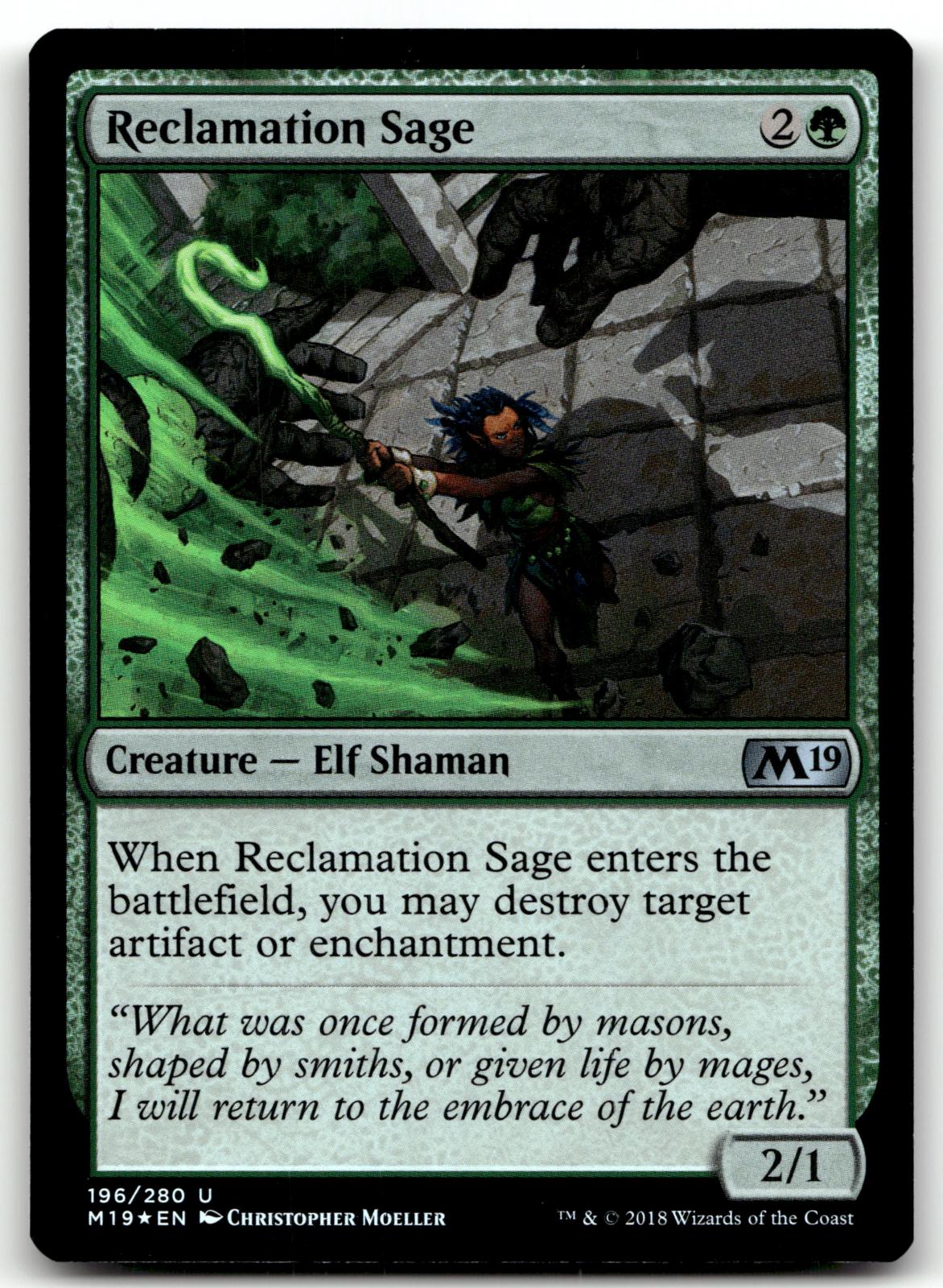 Reclamation Sage 196 Uncommon Core Set 2019 Magic: The Gathering Foil Near Mint