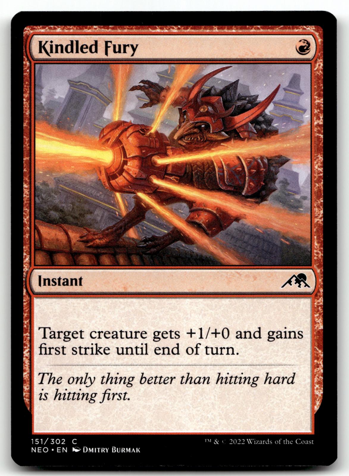 Kindled Fury 151 Common Kamigawa: Neon Dynasty Magic: The Gathering Near Mint