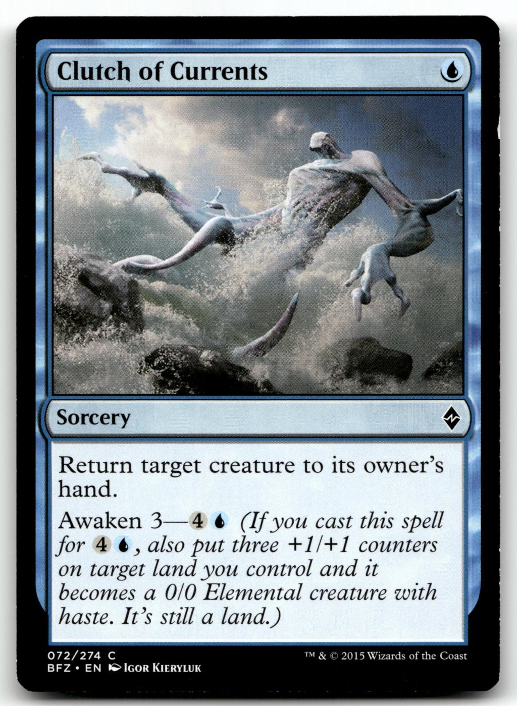 Clutch of Currents 72 Common Battle for Zendikar Magic: The Gathering Near Mint