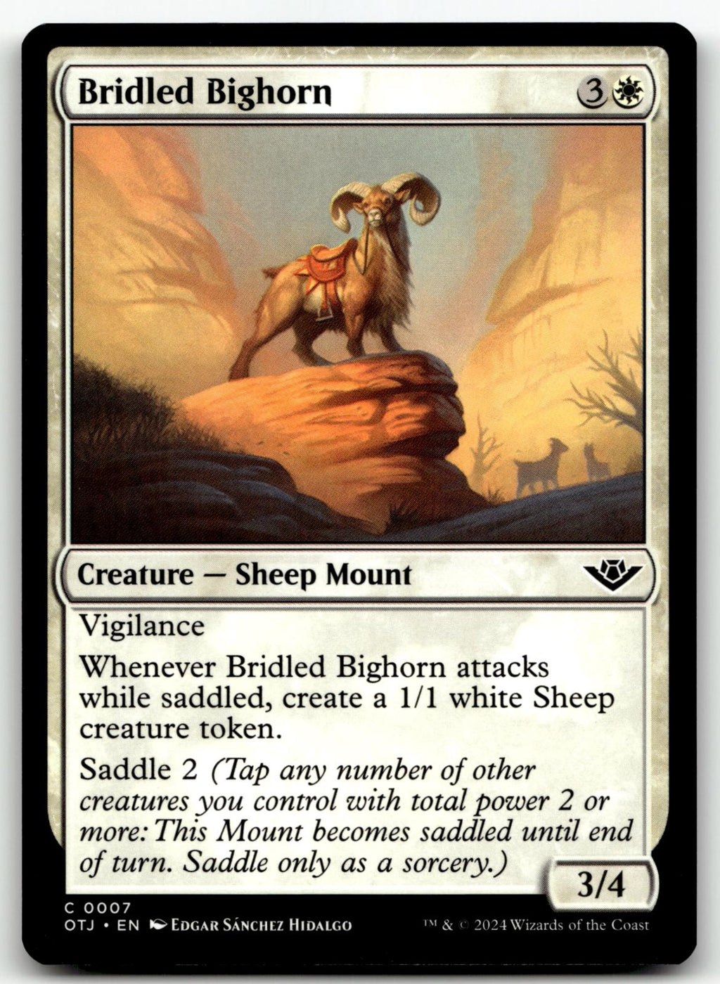 Bridled Bighorn 7 Common Outlaws of Thunder Junction Magic: The Gathering NM