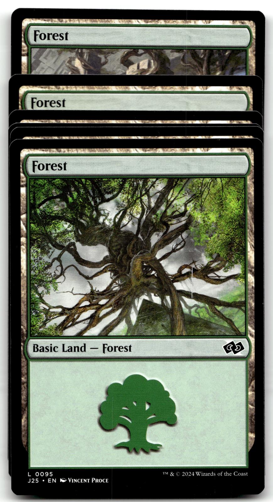 Forest (0095) 95 Land Foundations Jumpstart Magic: The Gathering Near Mint