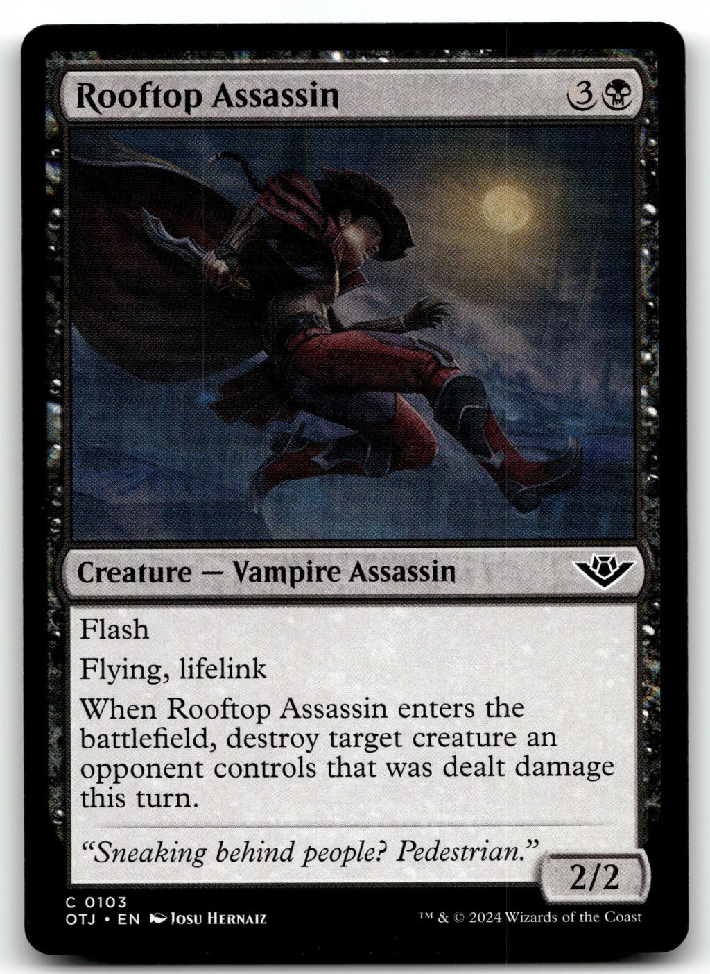 Rooftop Assassin 103 Common Outlaws of Thunder Junction Magic: The Gathering NM