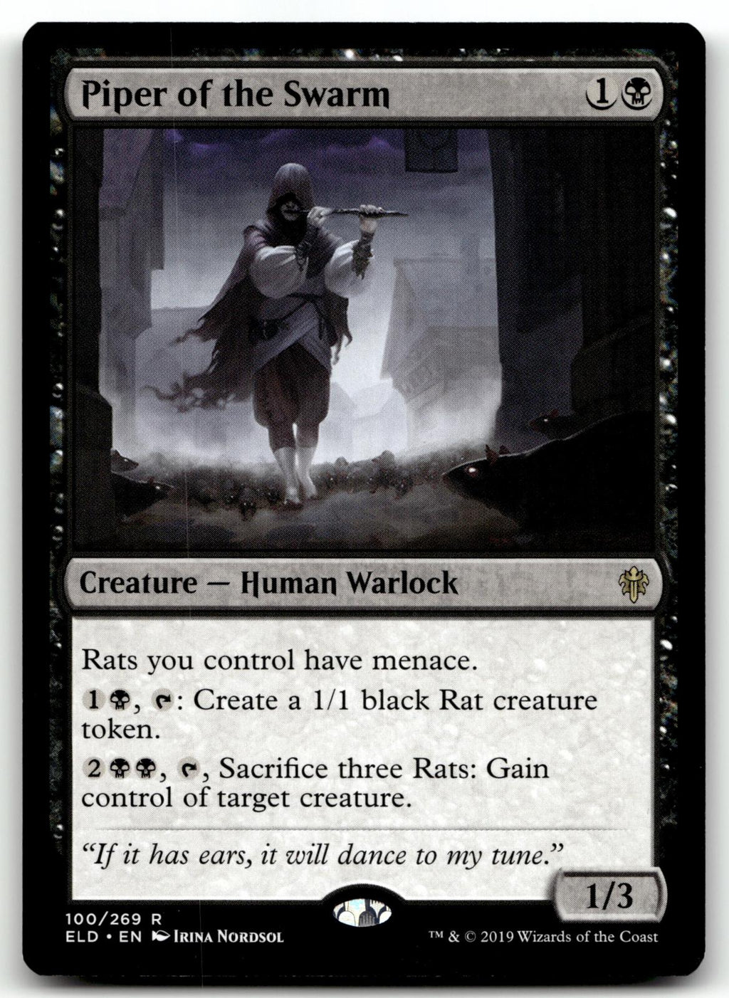 Piper of the Swarm 100 Rare Throne of Eldraine Magic: The Gathering Near Mint
