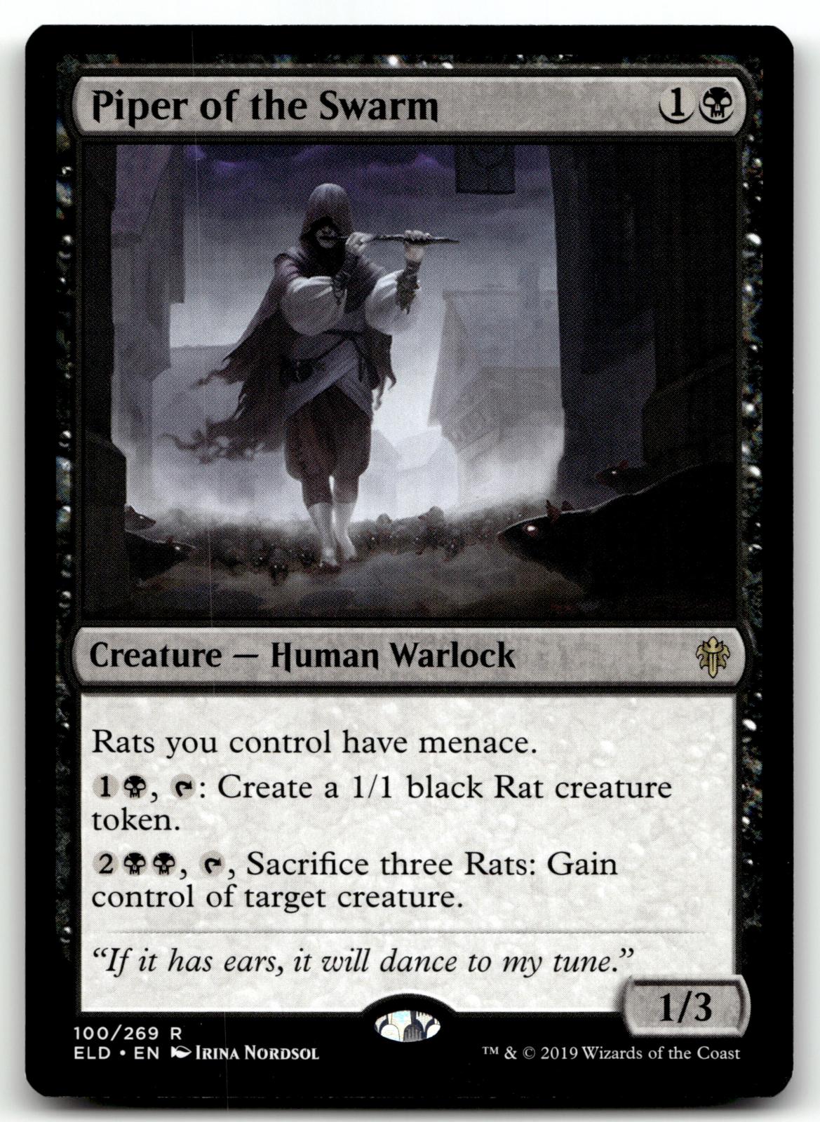 Piper of the Swarm 100 Rare Throne of Eldraine Magic: The Gathering Near Mint