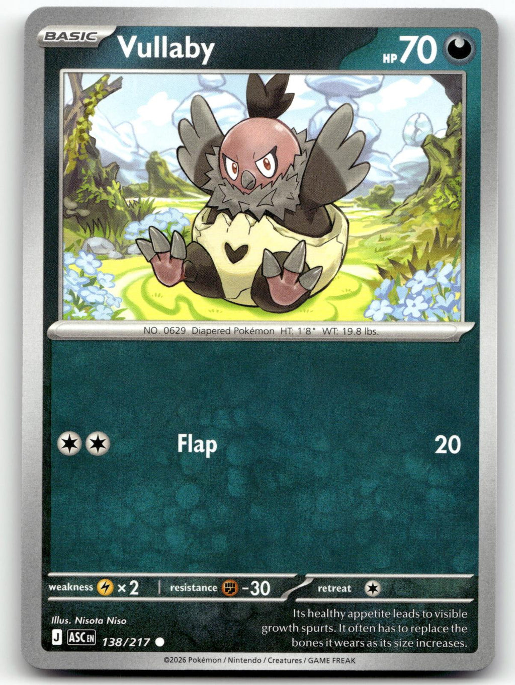 Vullaby 138/217 Common Ascended Heroes Pokemon Near Mint