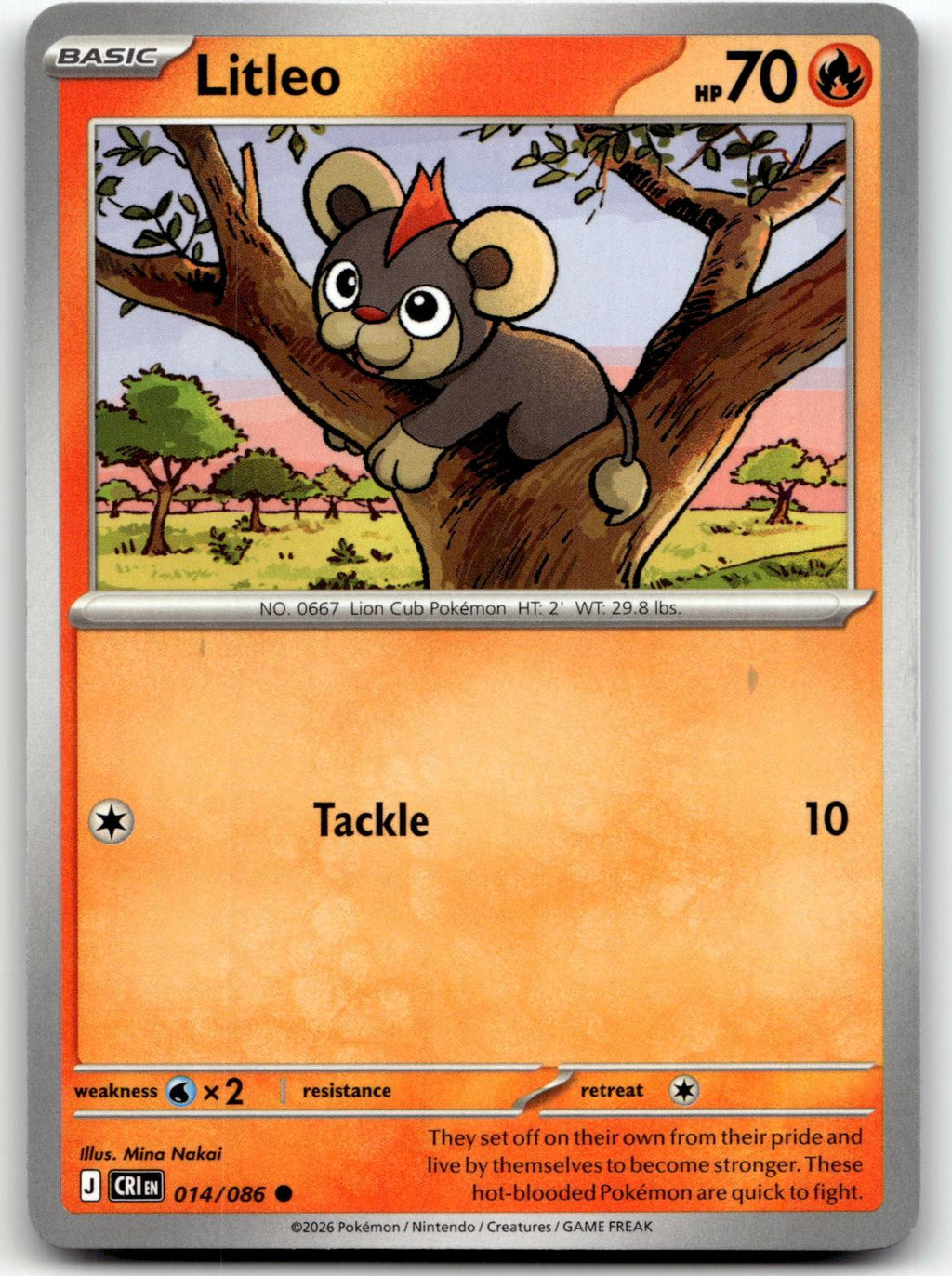 Litleo 014/086 Common Chaos Rising Pokemon Near Mint