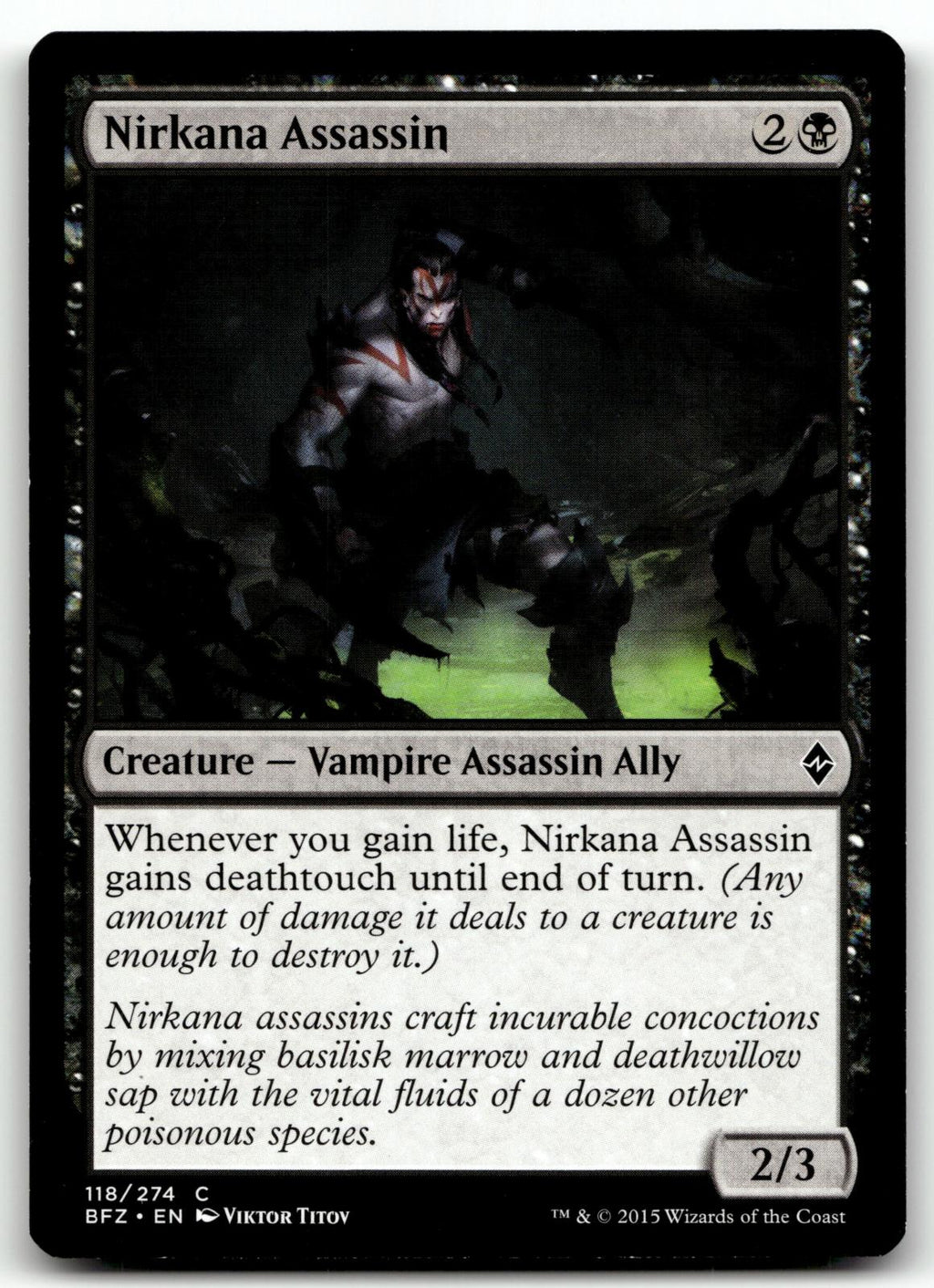 Nirkana Assassin 118 Common Battle for Zendikar Magic: The Gathering Near Mint