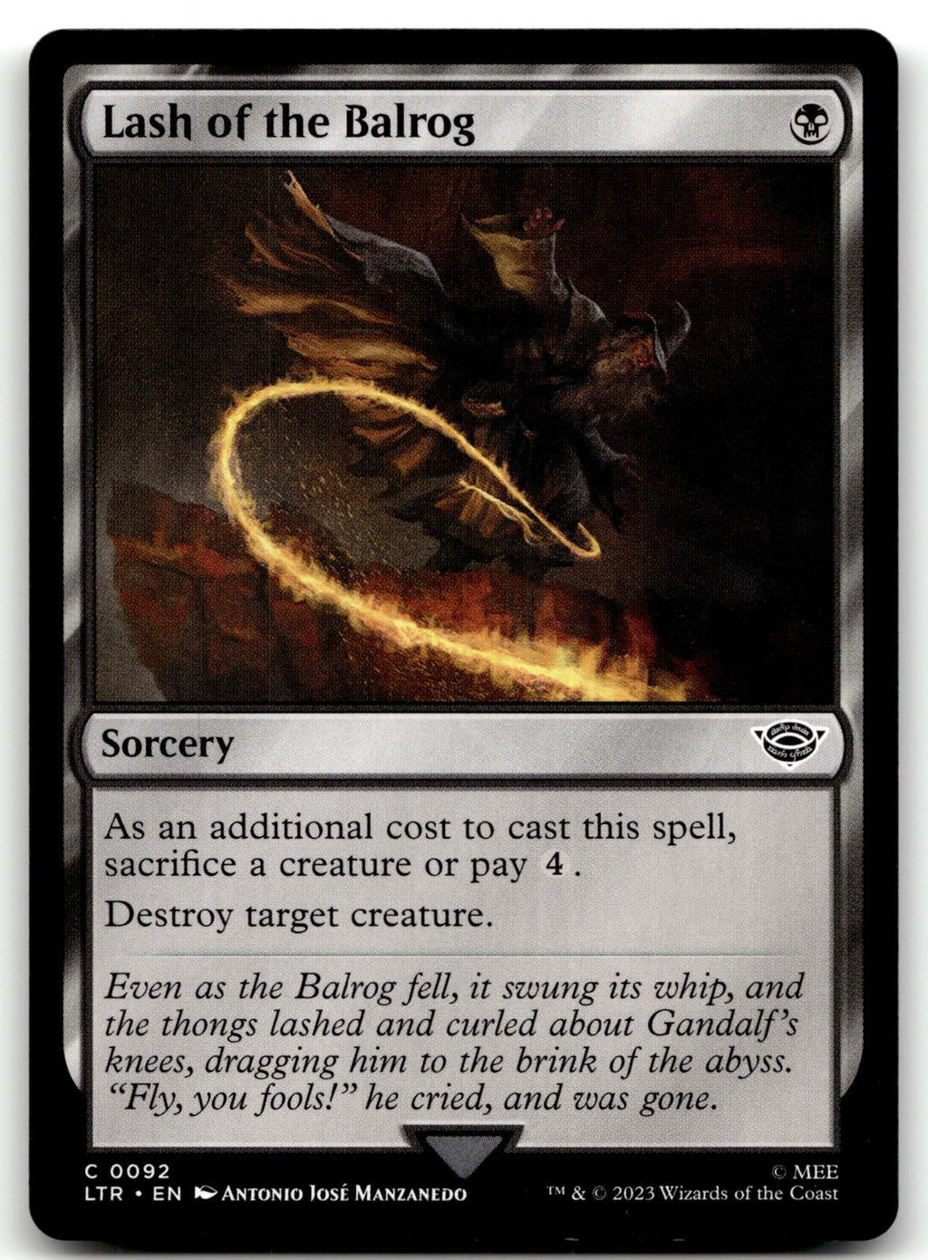 Lash of the Balrog 92 Universes Beyond: The Lord of the Rings: Tales of Middle-earth Magic: The Gathering NM
