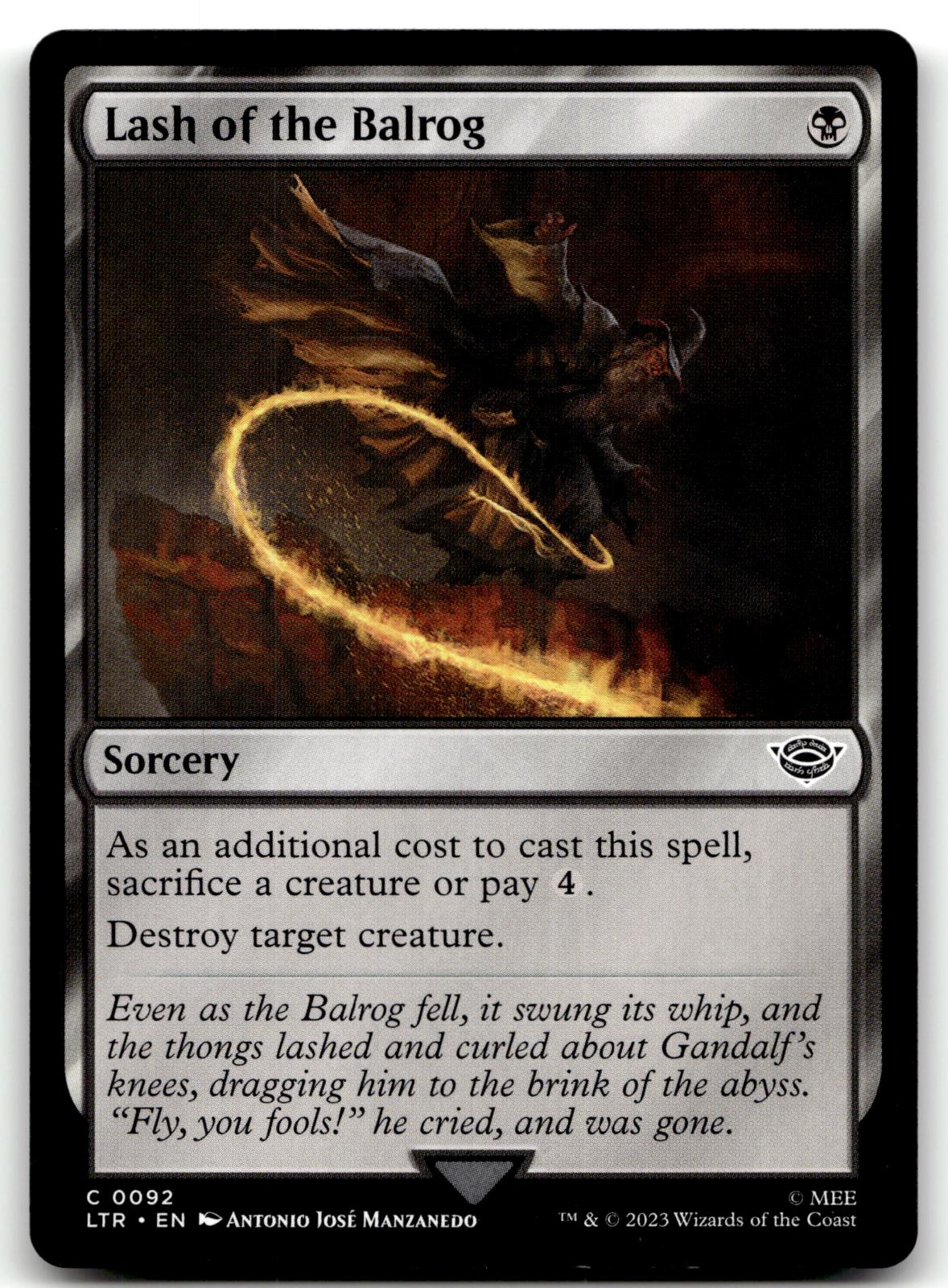 Lash of the Balrog 92 Universes Beyond: The Lord of the Rings: Tales of Middle-earth Magic: The Gathering NM