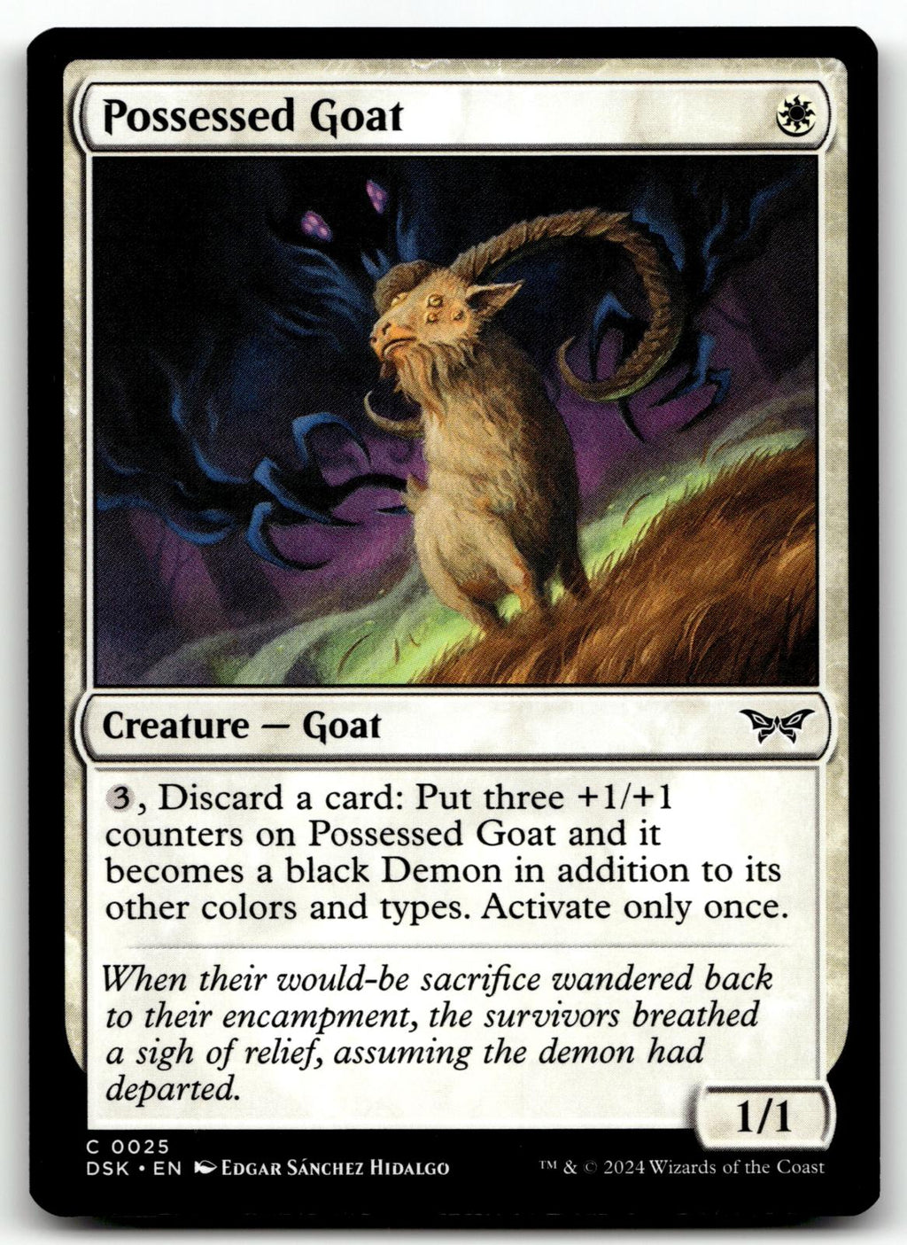 Possessed Goat 25 Common Duskmourn: House of Horror Magic: The Gathering NM